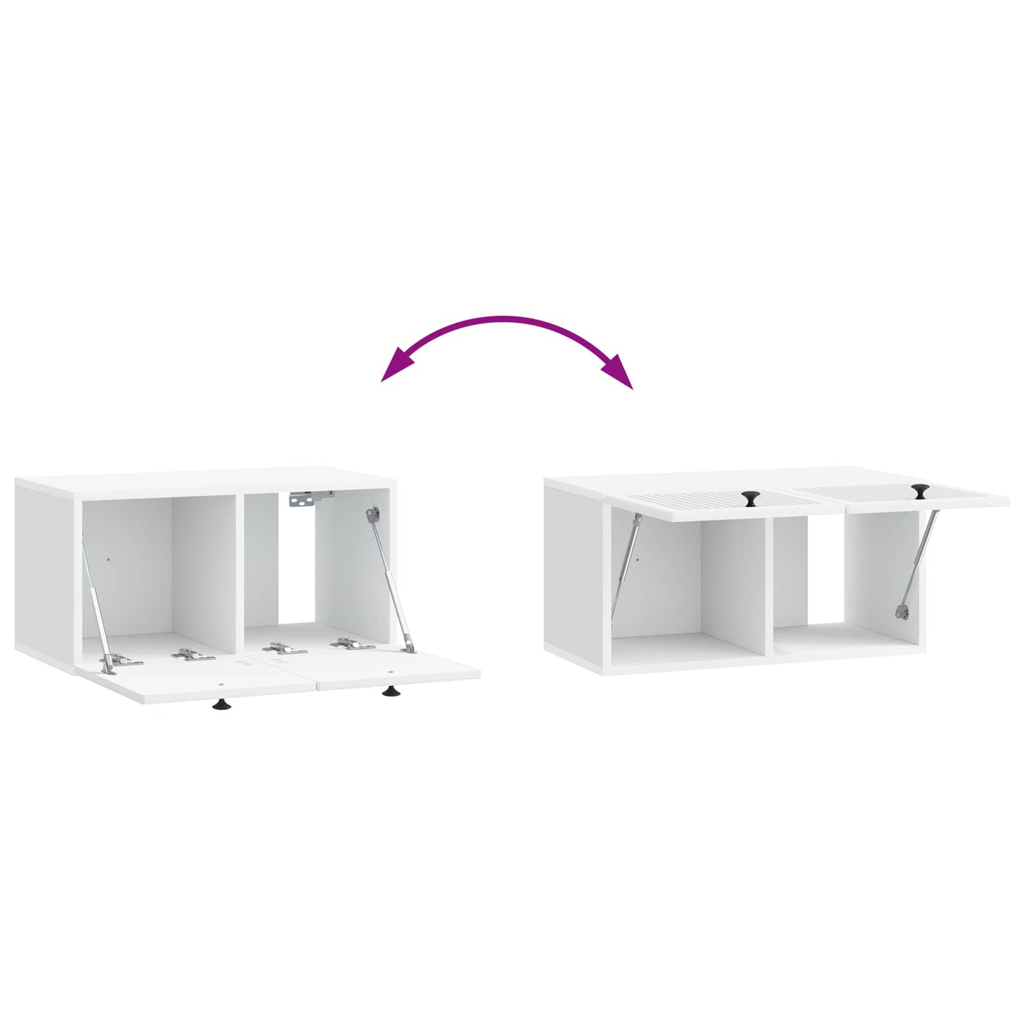 Wandmontierter TV-Schrank Weiß 59,5 x 31 x 30 cm Holzwerkstoff