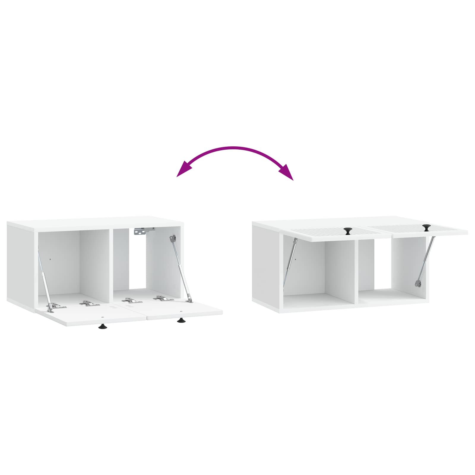 Wandmontierter TV-Schrank Weiß 59,5 x 31 x 30 cm Holzwerkstoff
