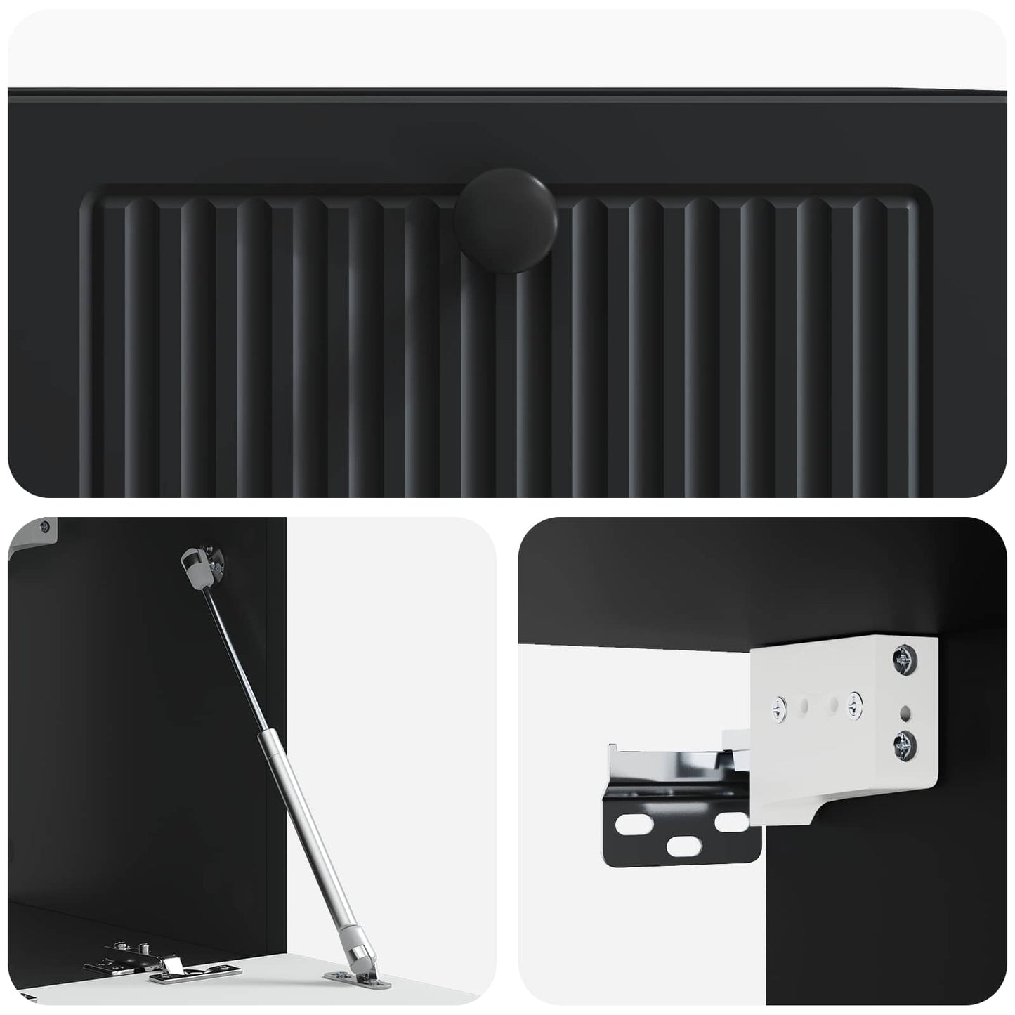 Wandmontierter TV-Schrank Schwarz 59,5 x 31 x 30 cm