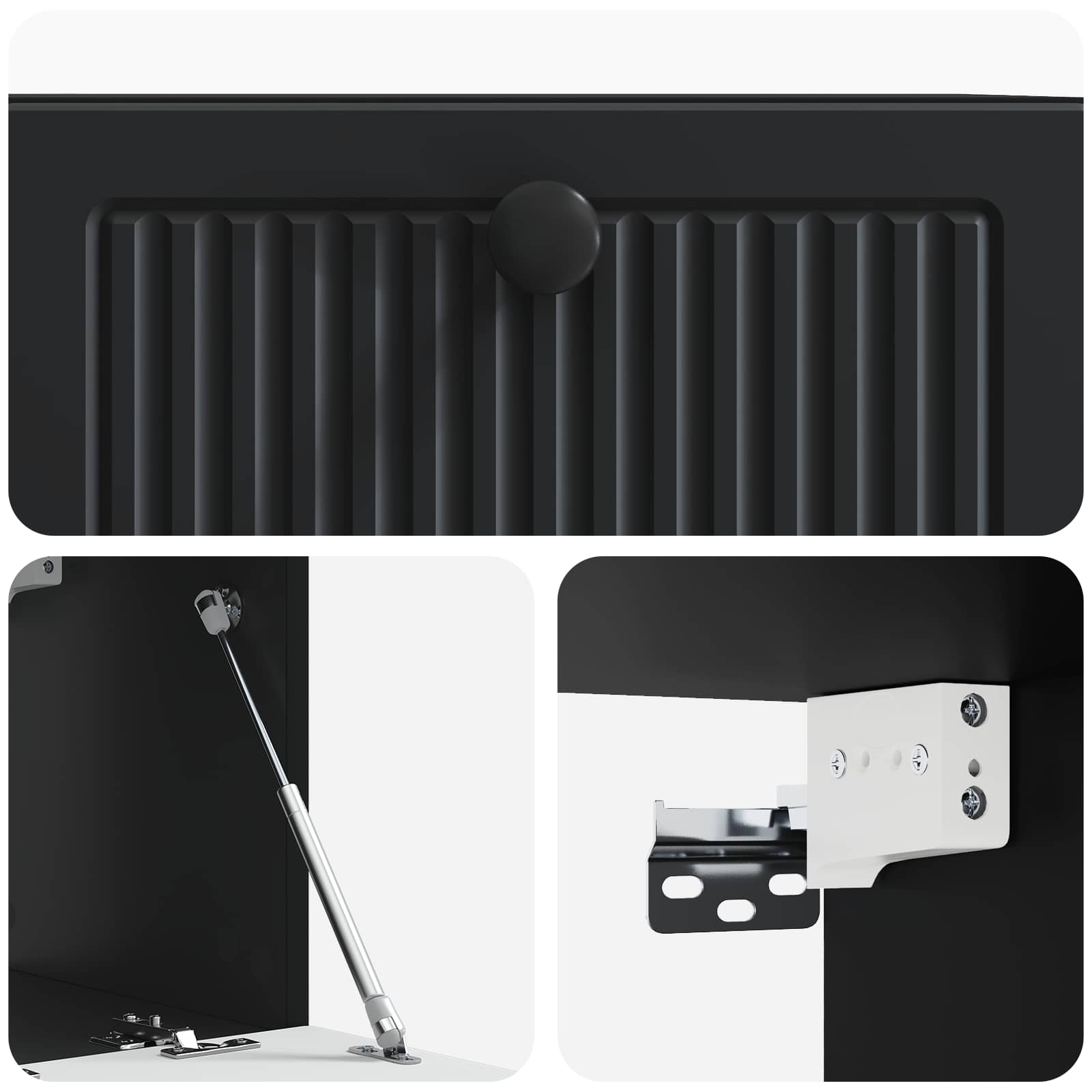 Wandmontierter TV-Schrank Schwarz 59,5 x 31 x 30 cm