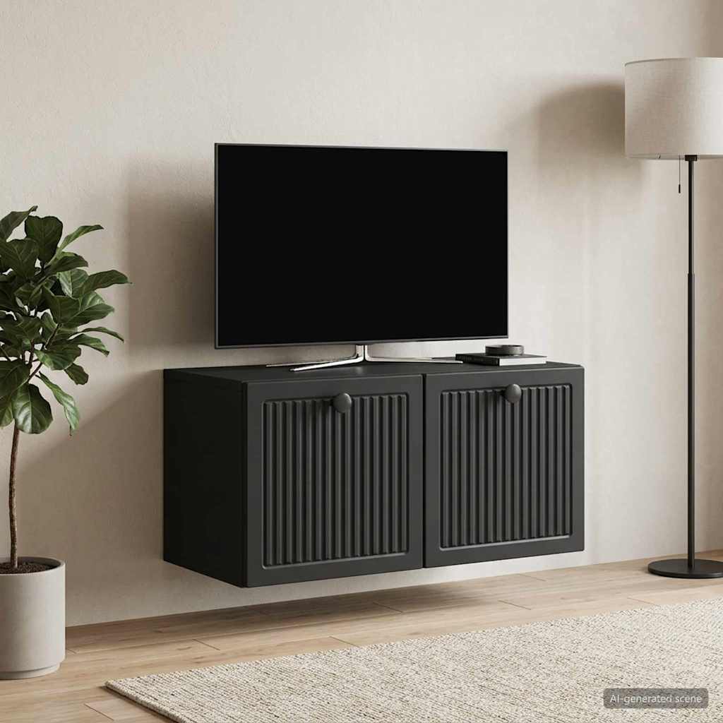 Wandmontierter TV-Schrank Schwarz 59,5 x 31 x 30 cm