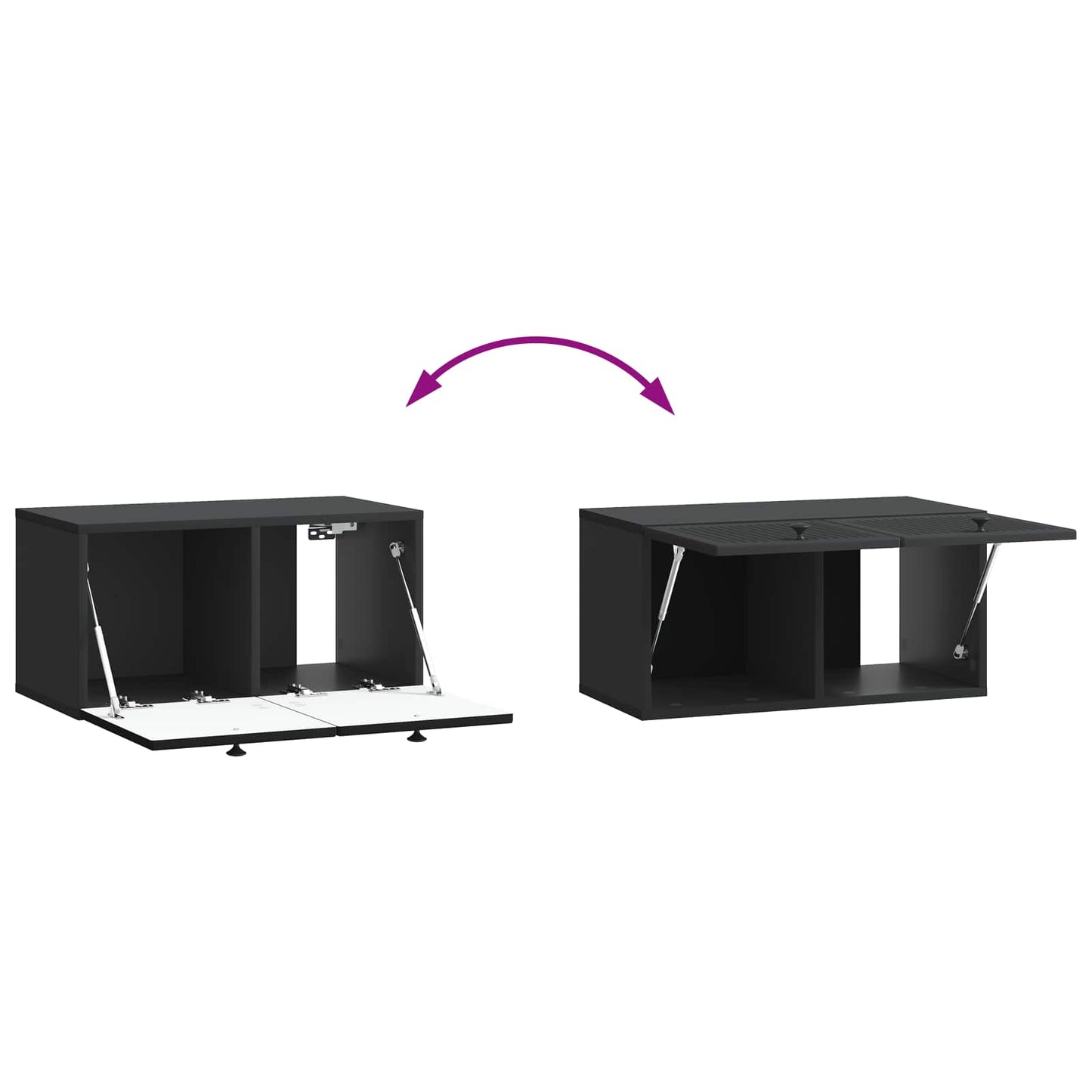 Wandmontierter TV-Schrank Schwarz 59,5 x 31 x 30 cm