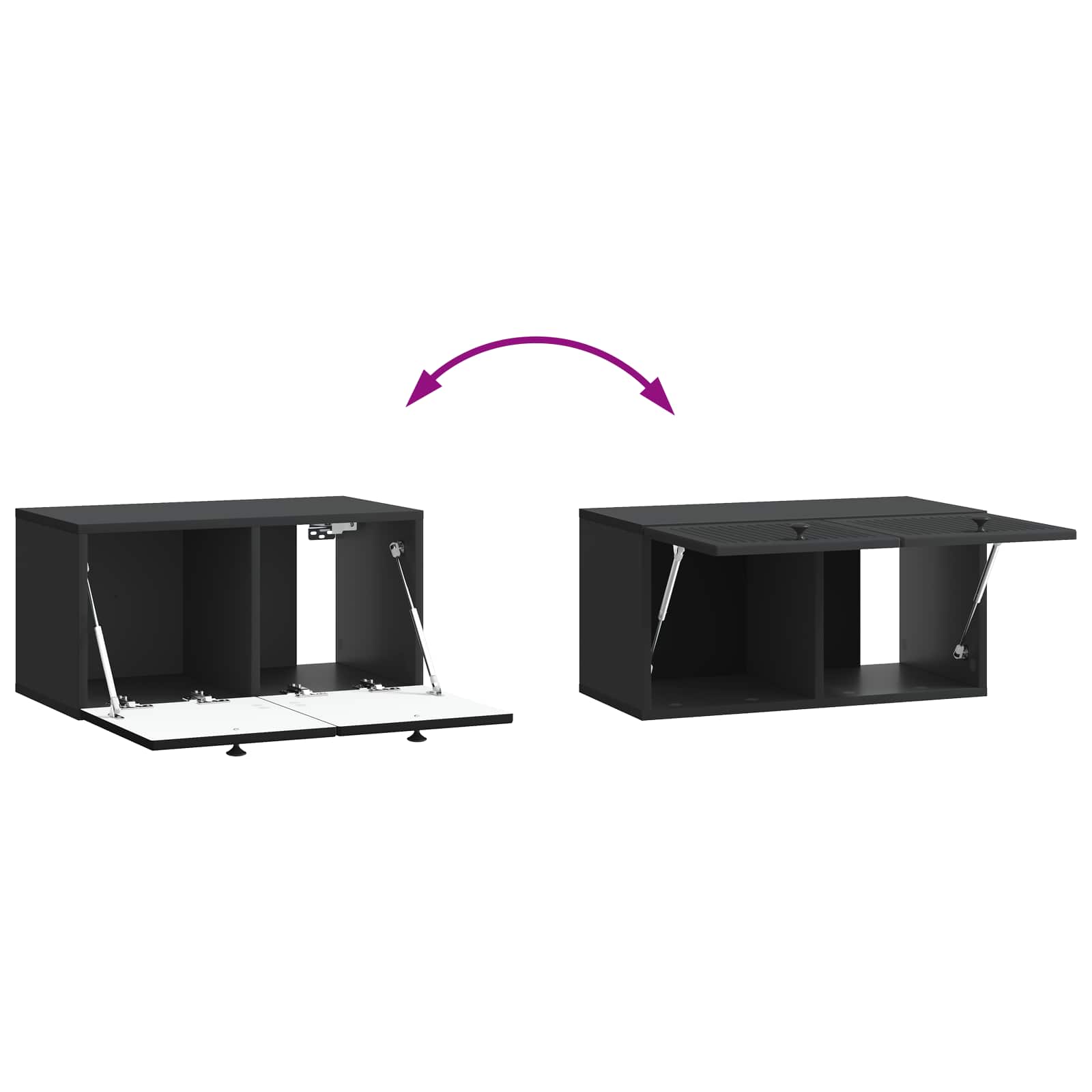 Wandmontierter TV-Schrank Schwarz 59,5 x 31 x 30 cm