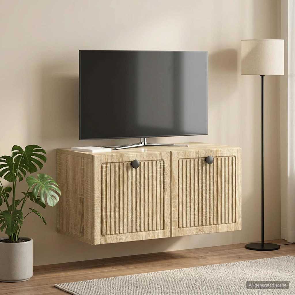 Wandmontierter TV-Schrank Sonoma-Eiche 59,5 x 31 x 30 cm