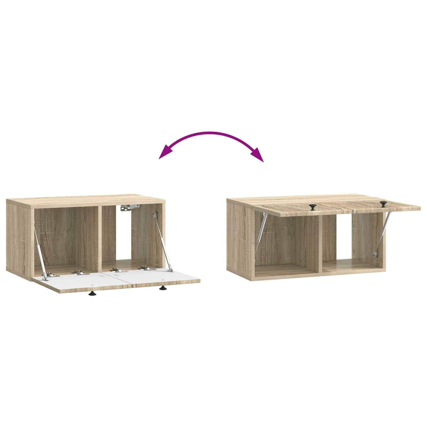 Wandmontierter TV-Schrank Sonoma-Eiche 59,5 x 31 x 30 cm