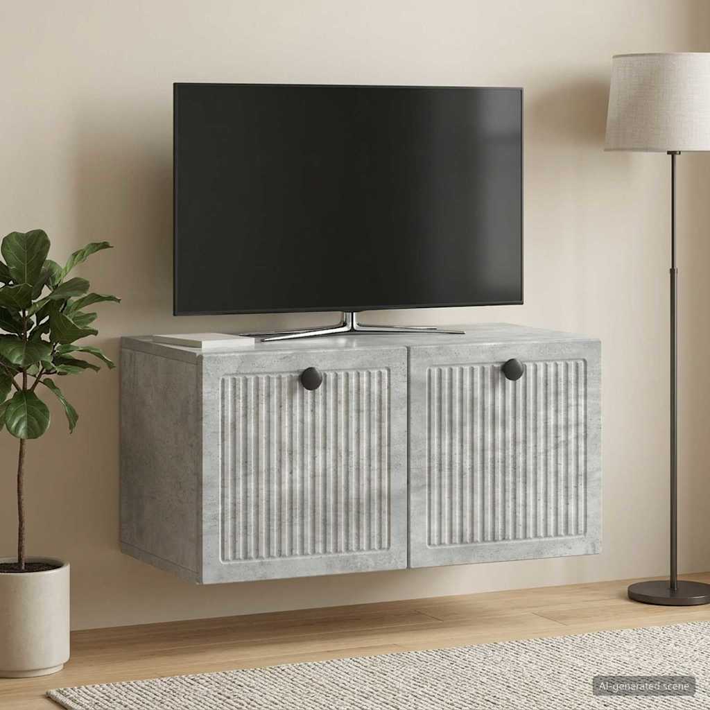 Wandmontierter TV-Schrank Betongrau 59,5 x 31 x 30 cm