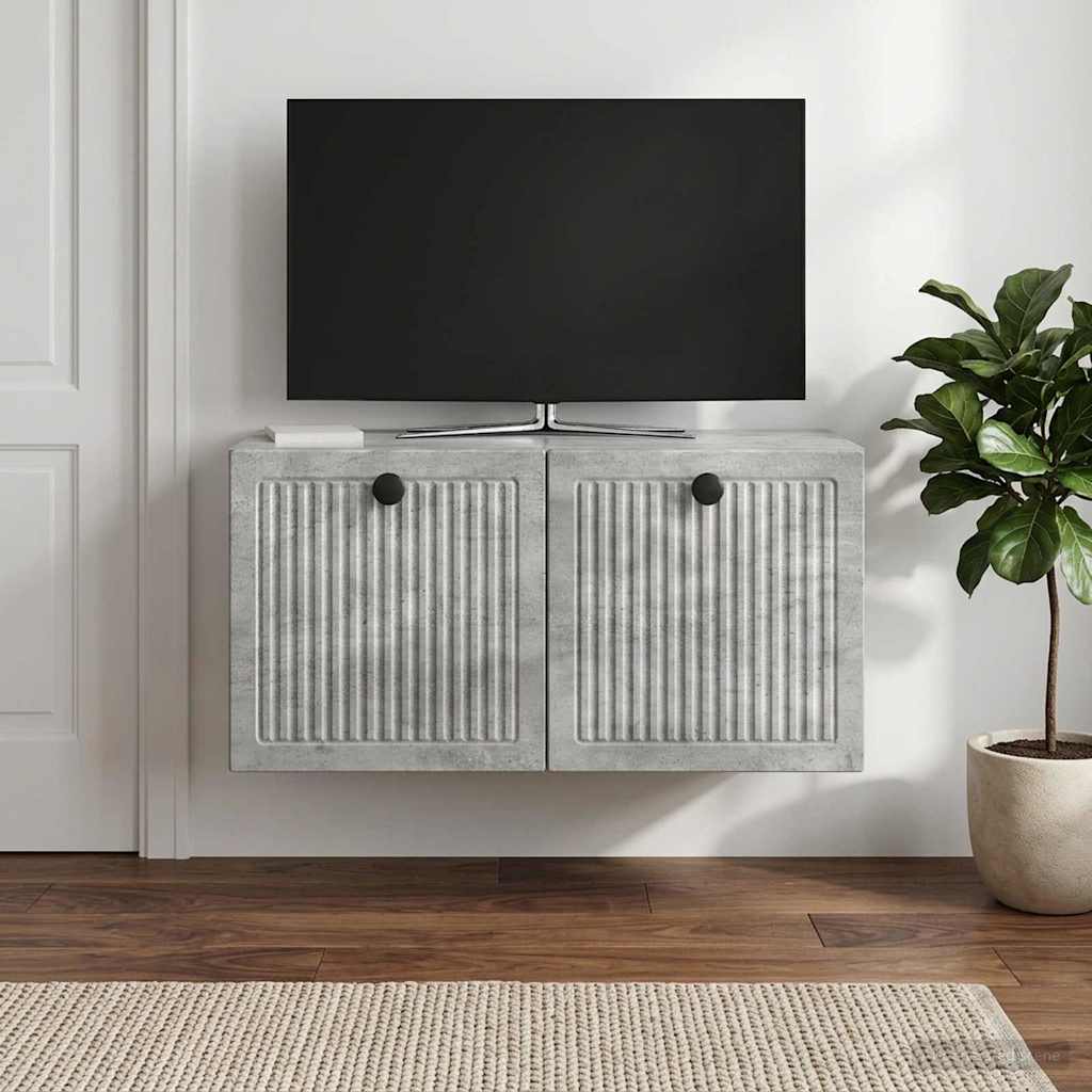 Wandmontierter TV-Schrank Betongrau 59,5 x 31 x 30 cm