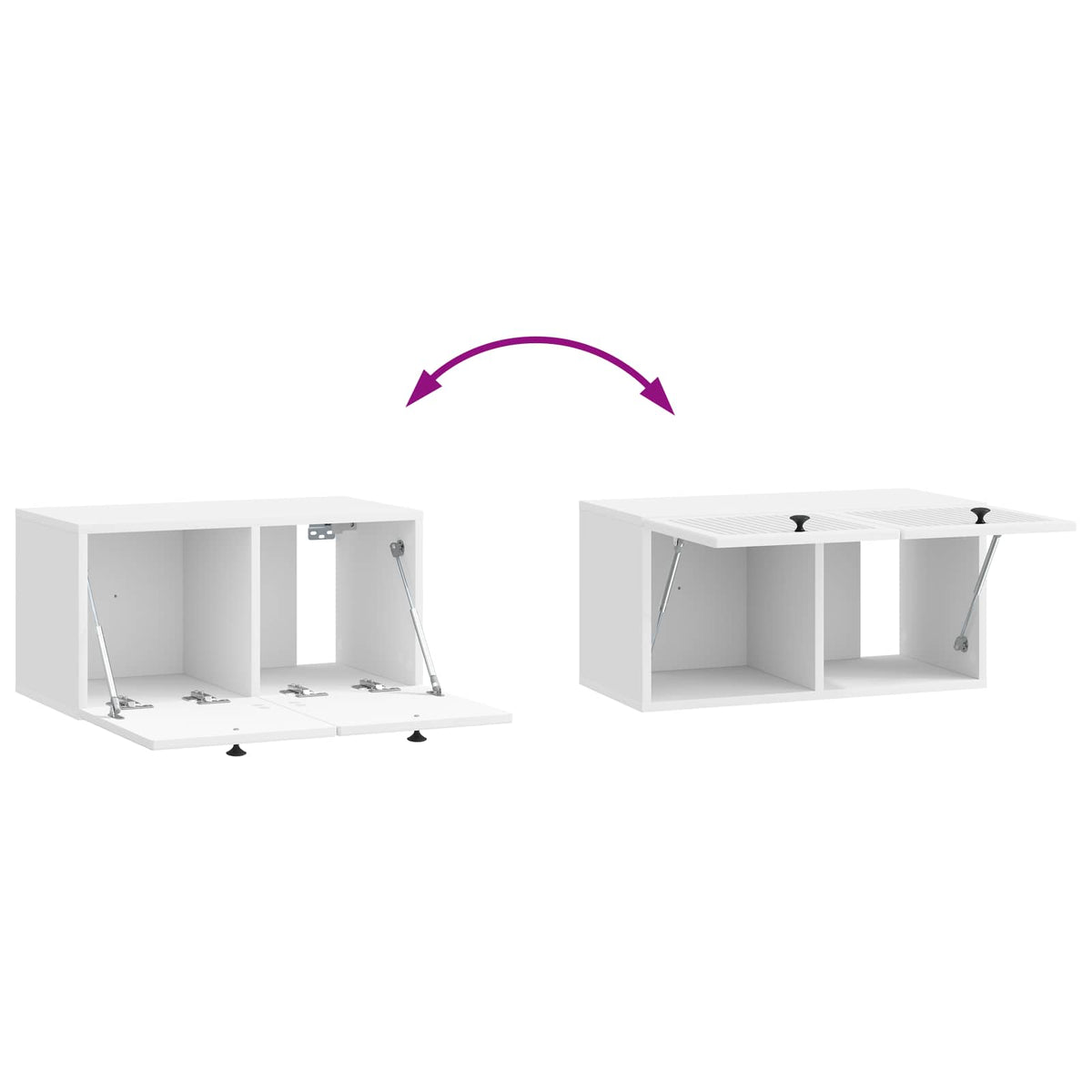 Wandmontierter TV-Schrank Hochglanz Weiß 59,5 x 31 x 30 cm