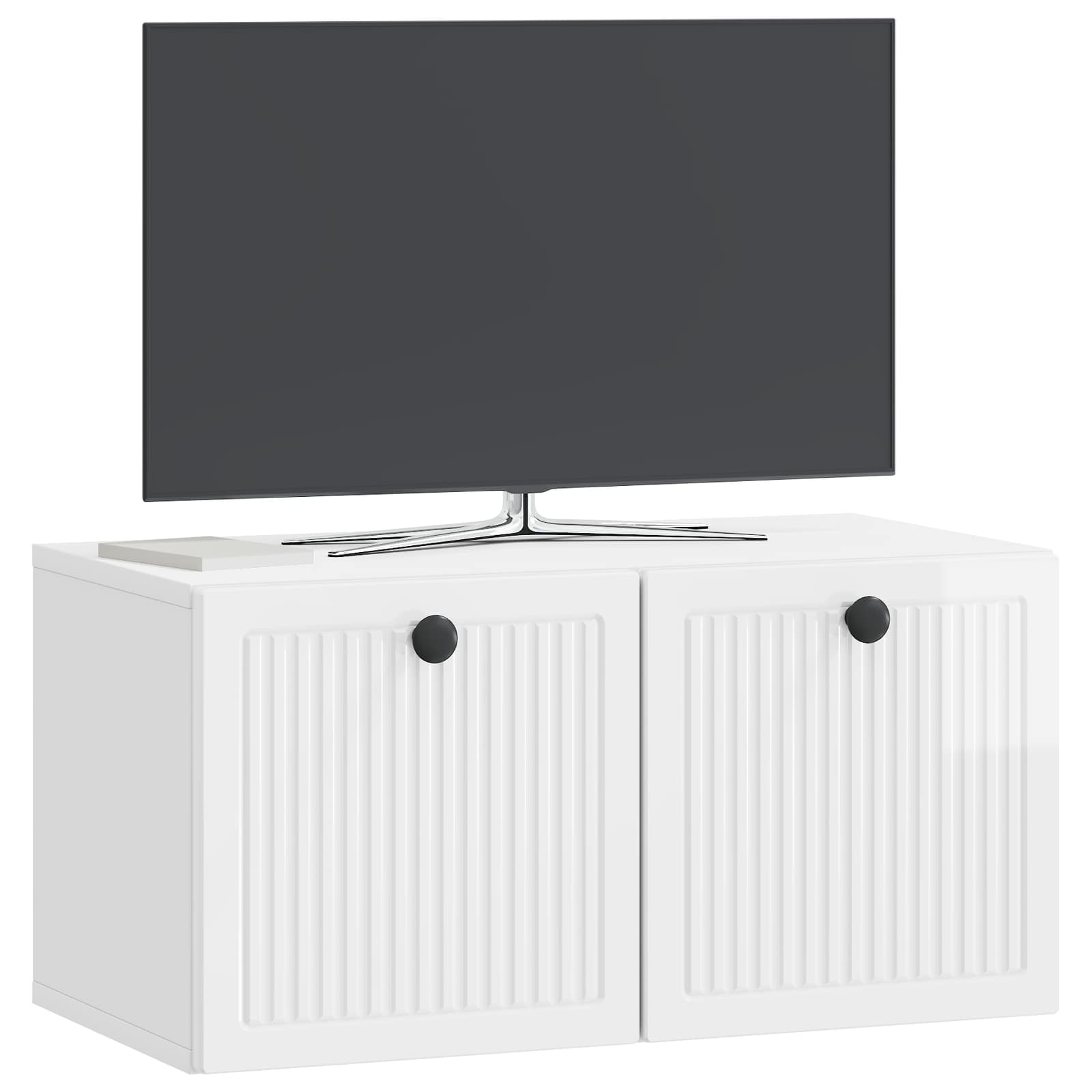 Wandmontierter TV-Schrank Hochglanz Weiß 59,5 x 31 x 30 cm
