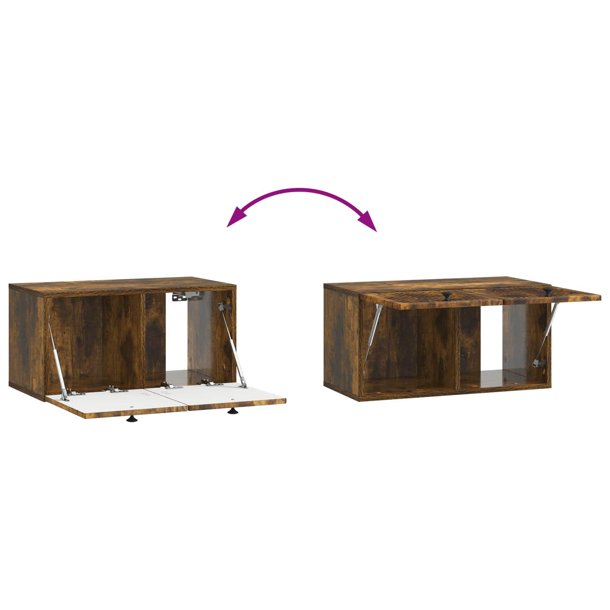 Wandmontierter TV-Schrank Geräucherte Eiche 59,5 x 31 x 30 cm
