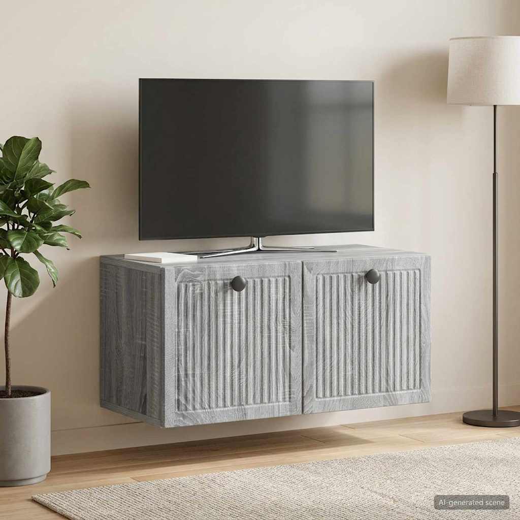 Wandmontierter TV-Schrank Graues Sonoma 59,5 x 31 x 30 cm