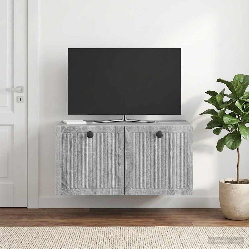 Wandmontierter TV-Schrank Graues Sonoma 59,5 x 31 x 30 cm