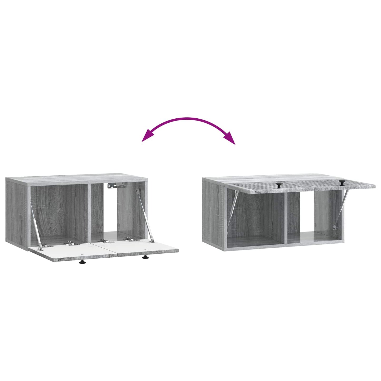 Wandmontierter TV-Schrank Graues Sonoma 59,5 x 31 x 30 cm