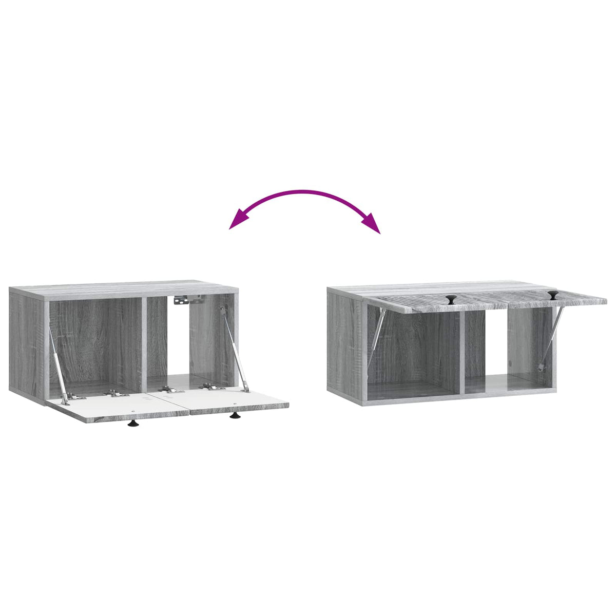 Wandmontierter TV-Schrank Graues Sonoma 59,5 x 31 x 30 cm