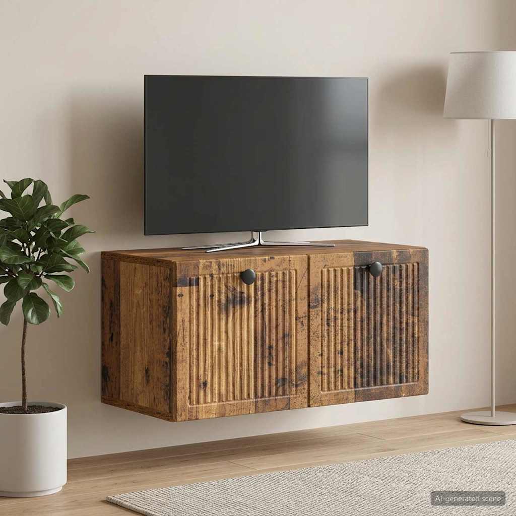 Wandmontierter TV-Schrank Altholz 59,5 x 31 x 30 cm