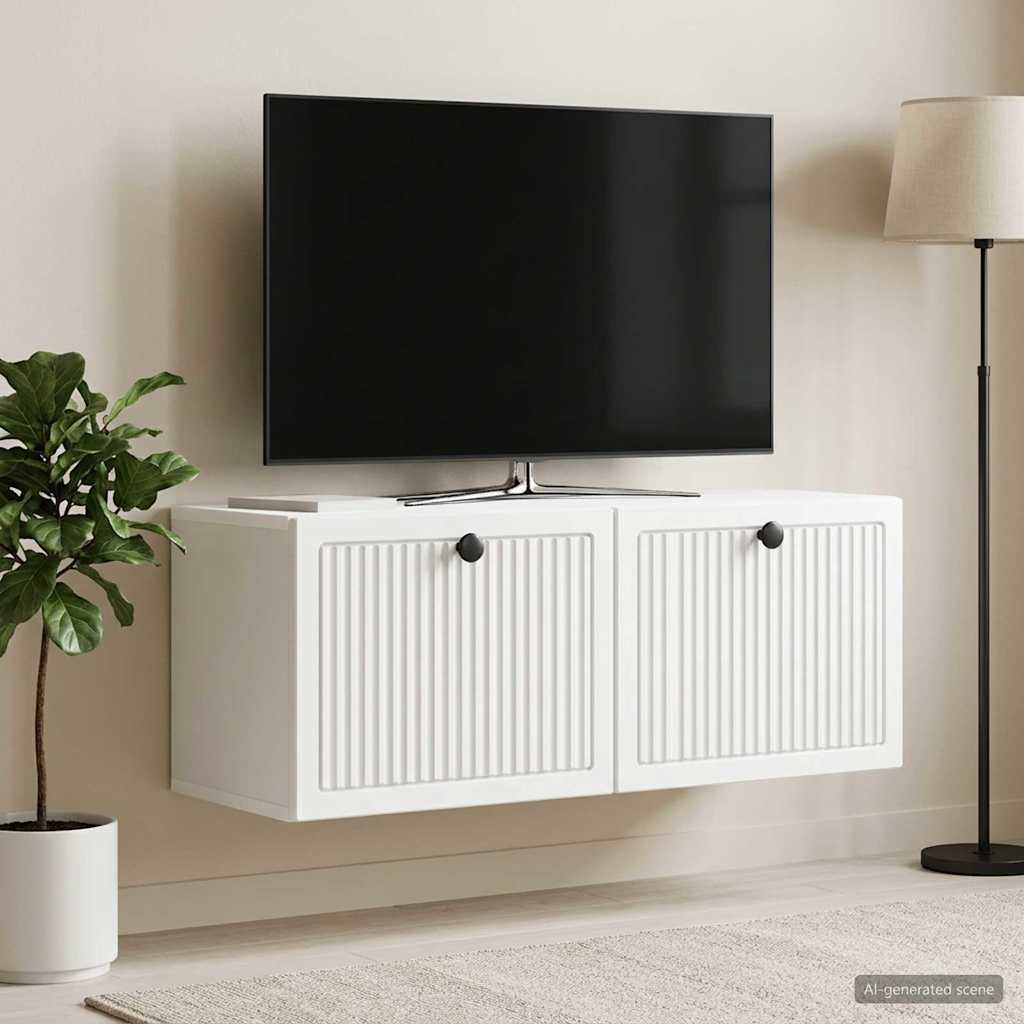 Wandmontierter TV-Schrank Weiß 78,5 x 31 x 30 cm Holzwerkstoff