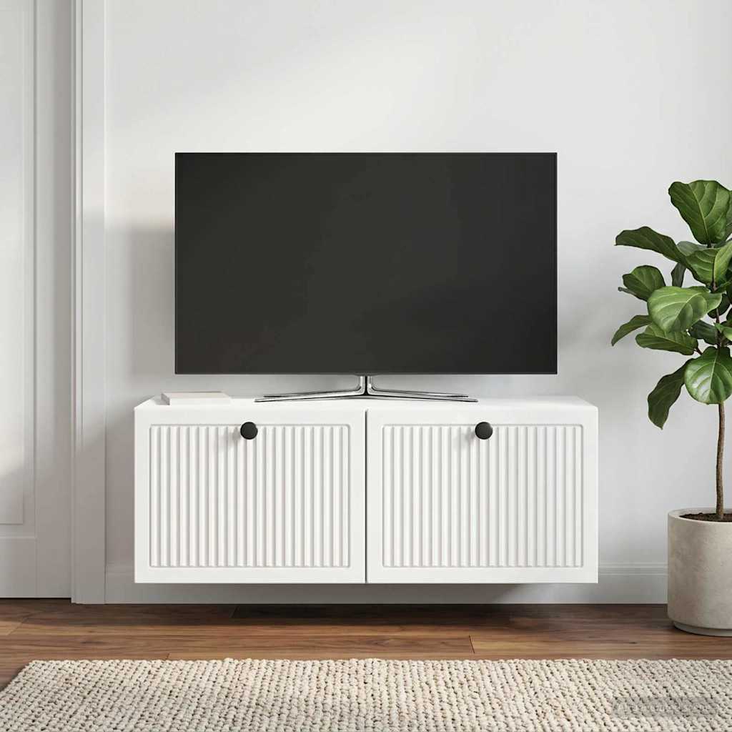 Wandmontierter TV-Schrank Weiß 78,5 x 31 x 30 cm Holzwerkstoff