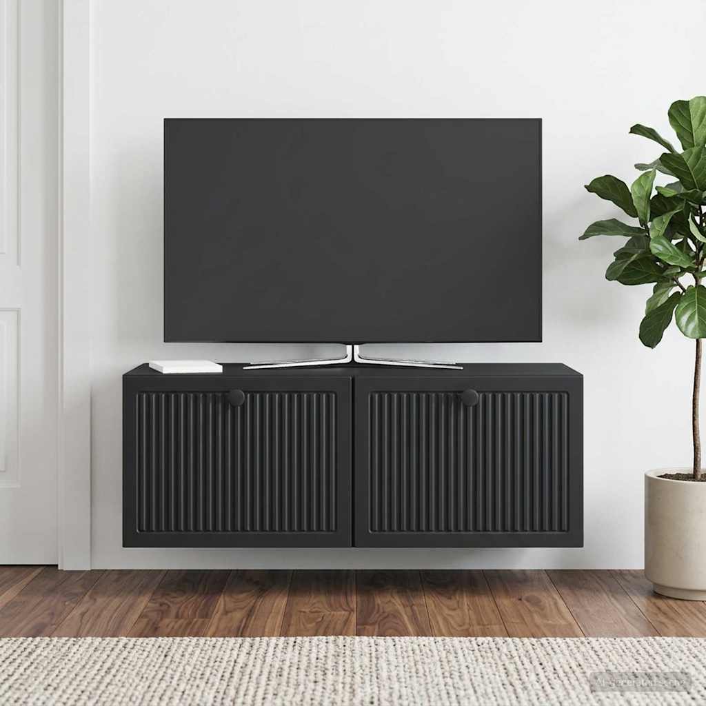 Wandmontierter TV-Schrank Schwarz 78,5 x 31 x 30 cm