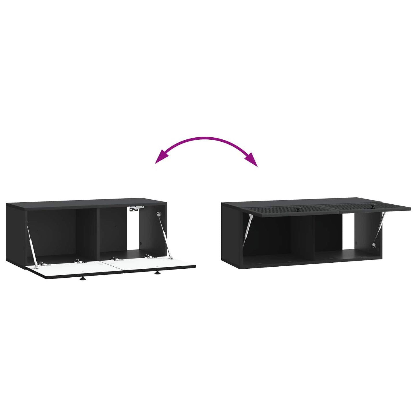 Wandmontierter TV-Schrank Schwarz 78,5 x 31 x 30 cm