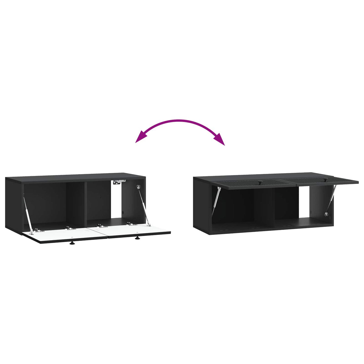 Wandmontierter TV-Schrank Schwarz 78,5 x 31 x 30 cm