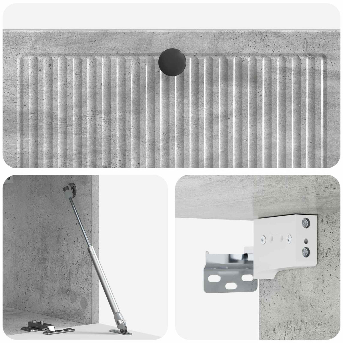 Wandmontierter TV-Schrank Betongrau 78,5 x 31 x 30 cm