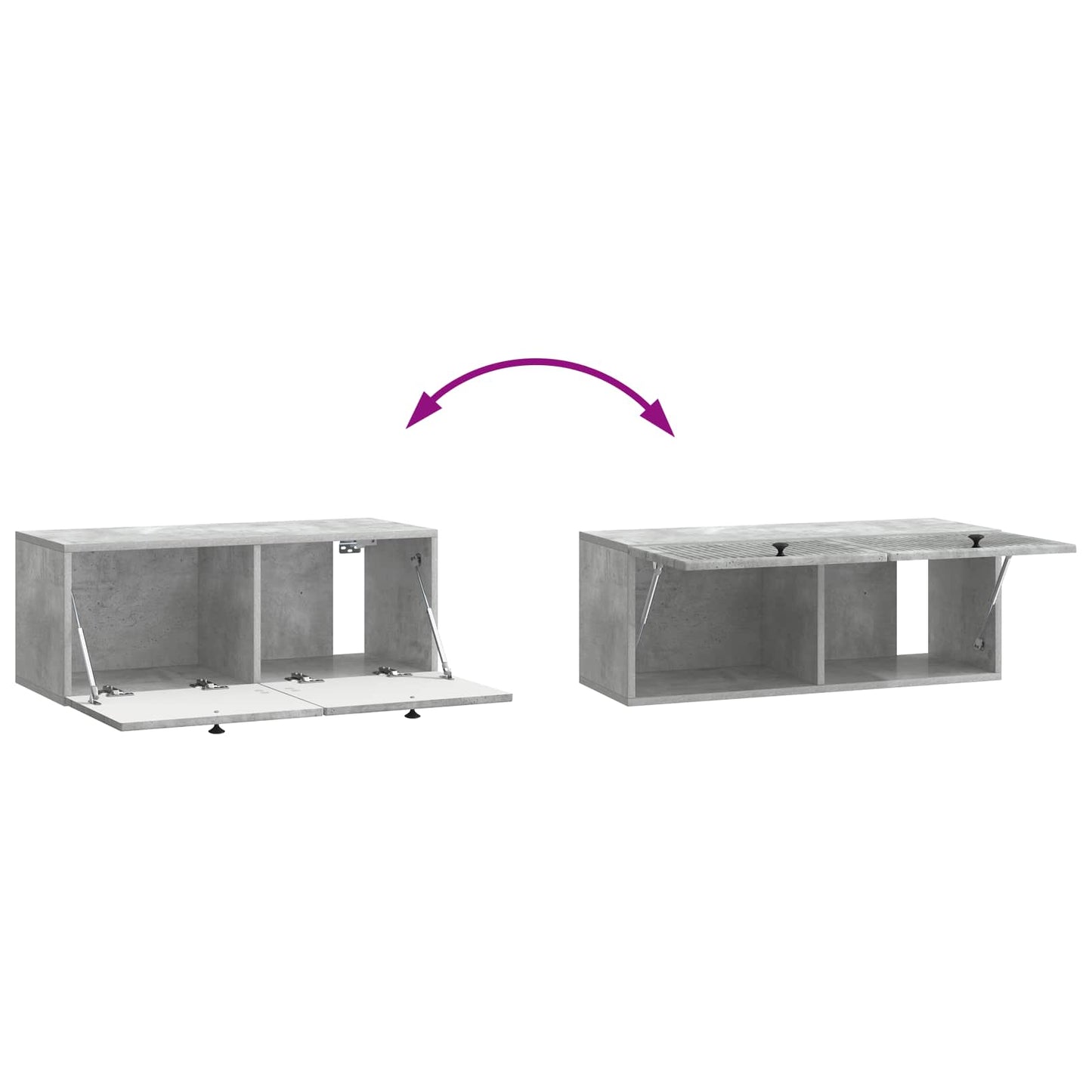 Wandmontierter TV-Schrank Betongrau 78,5 x 31 x 30 cm