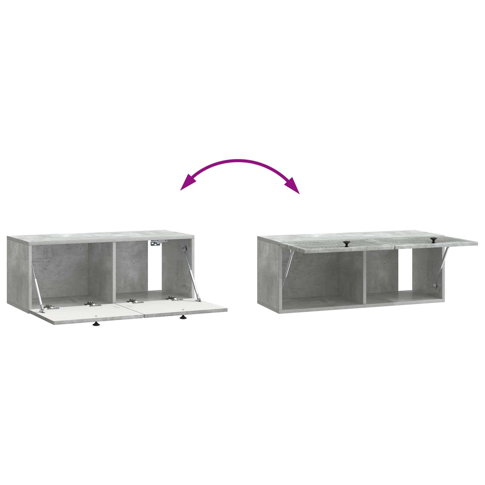 Wandmontierter TV-Schrank Betongrau 78,5 x 31 x 30 cm