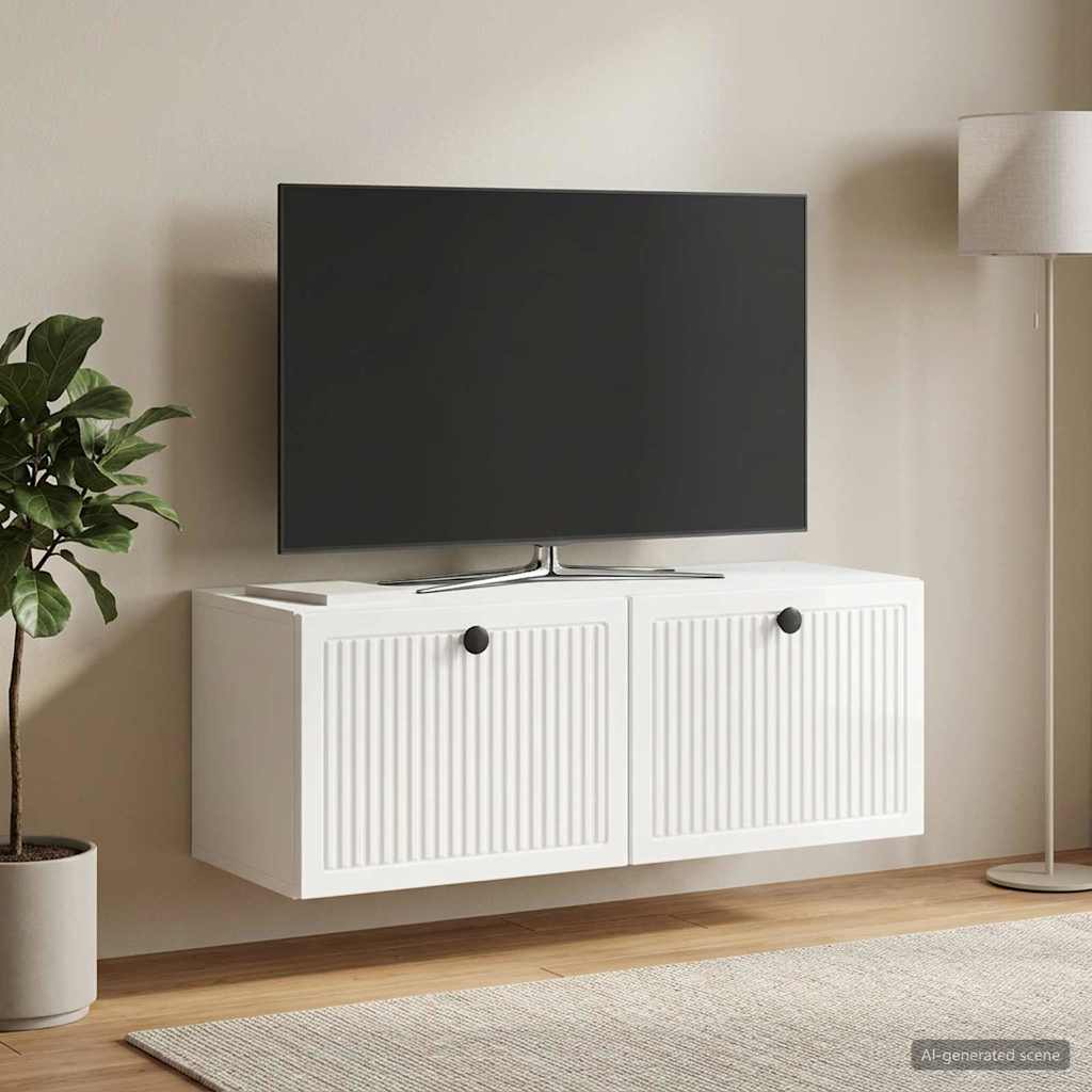 Wandmontierter TV-Schrank Hochglanz Weiß 78,5 x 31 x 30 cm
