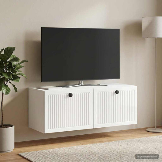Wandmontierter TV-Schrank Hochglanz Weiß 78,5 x 31 x 30 cm