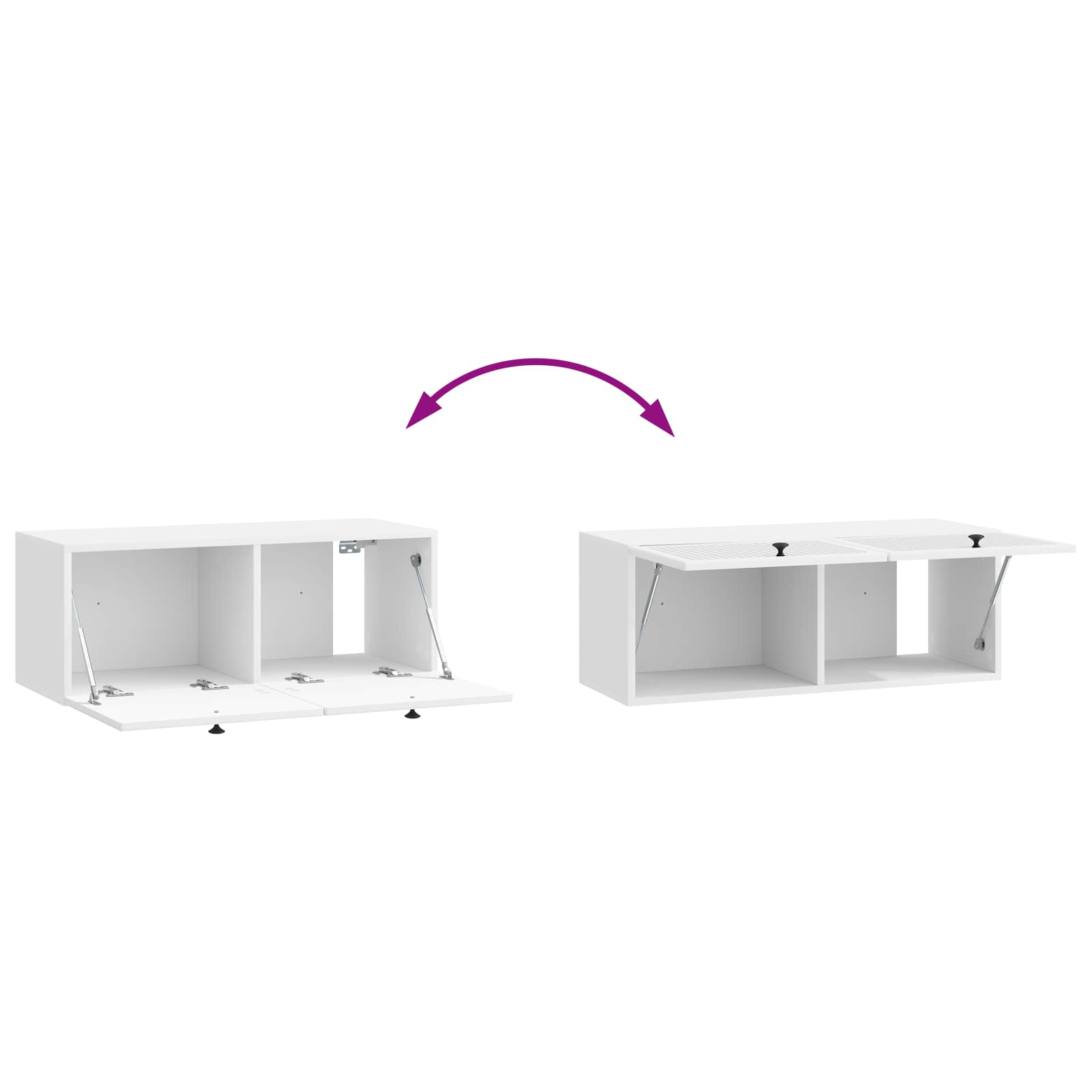 Wandmontierter TV-Schrank Hochglanz Weiß 78,5 x 31 x 30 cm