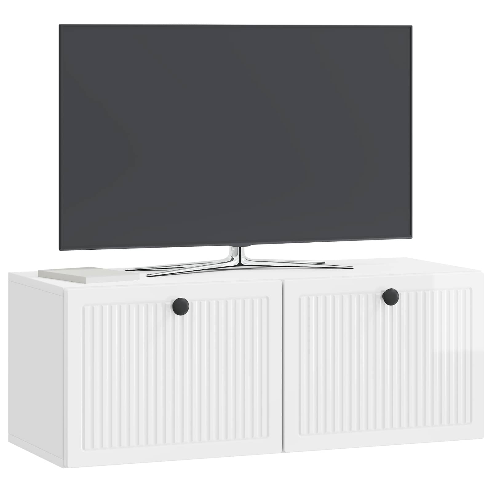 Wandmontierter TV-Schrank Hochglanz Weiß 78,5 x 31 x 30 cm
