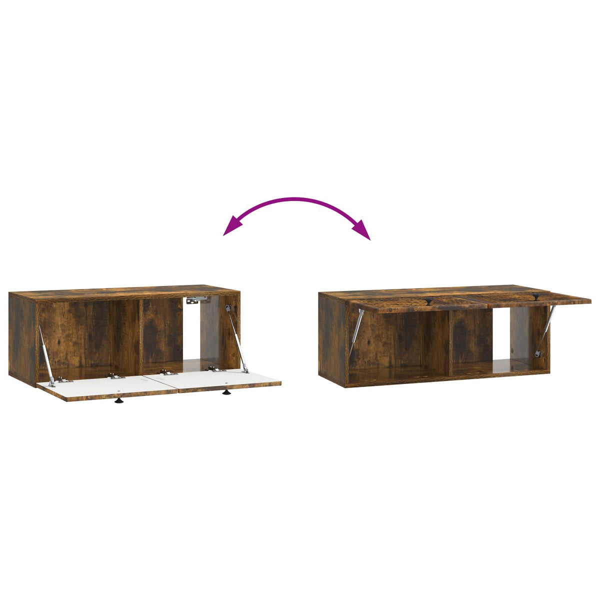 Wandmontierter TV-Schrank Geräucherte Eiche 78,5 x 31 x 30 cm