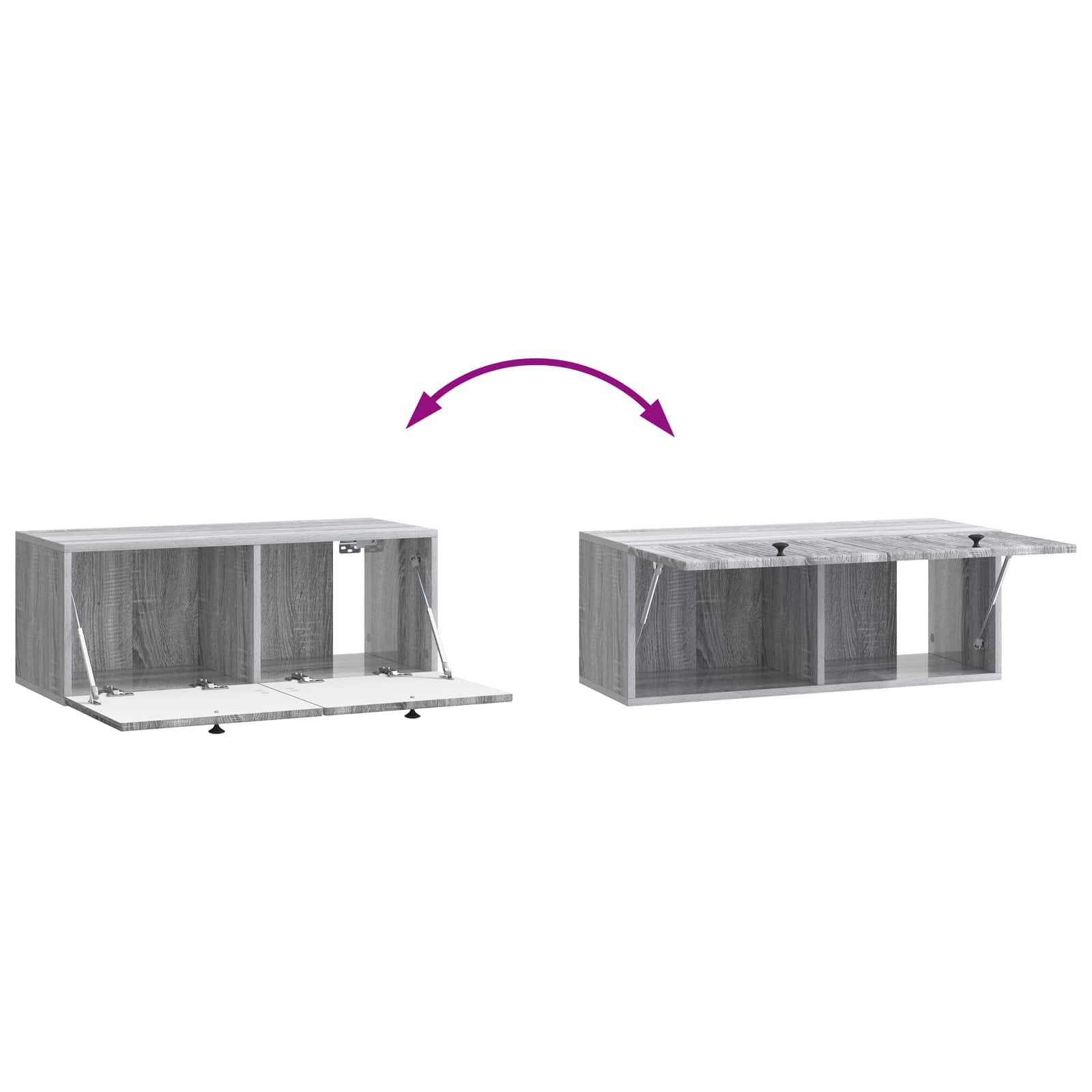 Wandmontierter TV-Schrank Graues Sonoma 78,5 x 31 x 30 cm