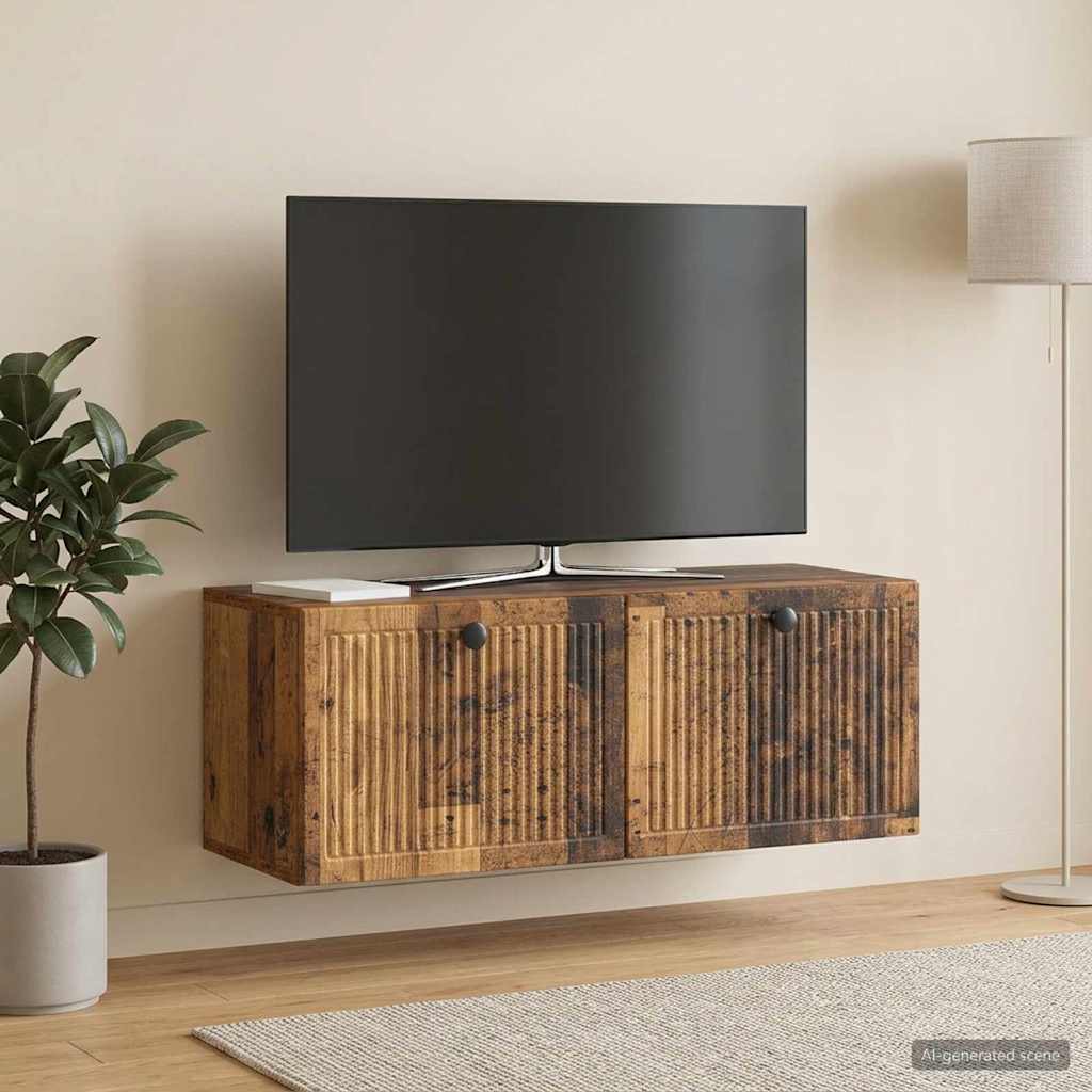 Wandmontierter TV-Schrank Altholz 78,5 x 31 x 30 cm