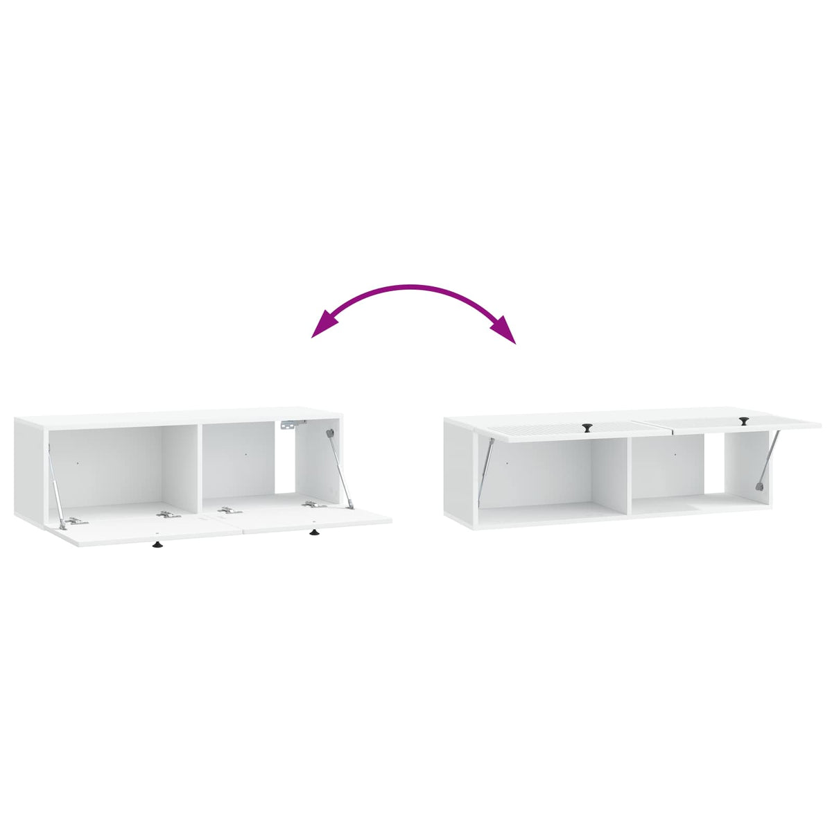 Wandmontierter TV-Schrank Weiß 98 x 31 x 30 cm Holzwerkstoff