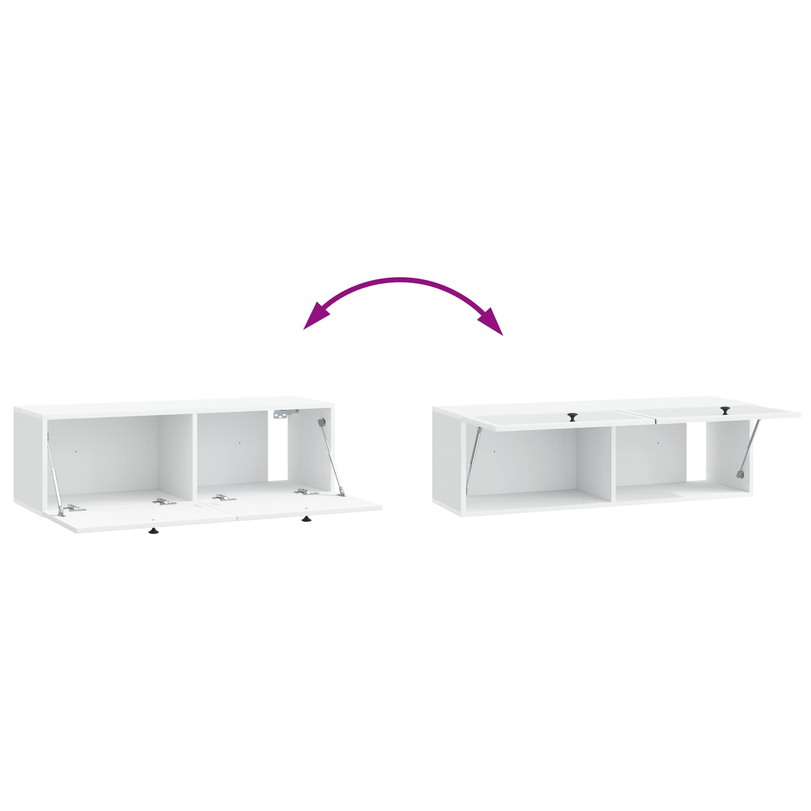 Wandmontierter TV-Schrank Weiß 98 x 31 x 30 cm Holzwerkstoff