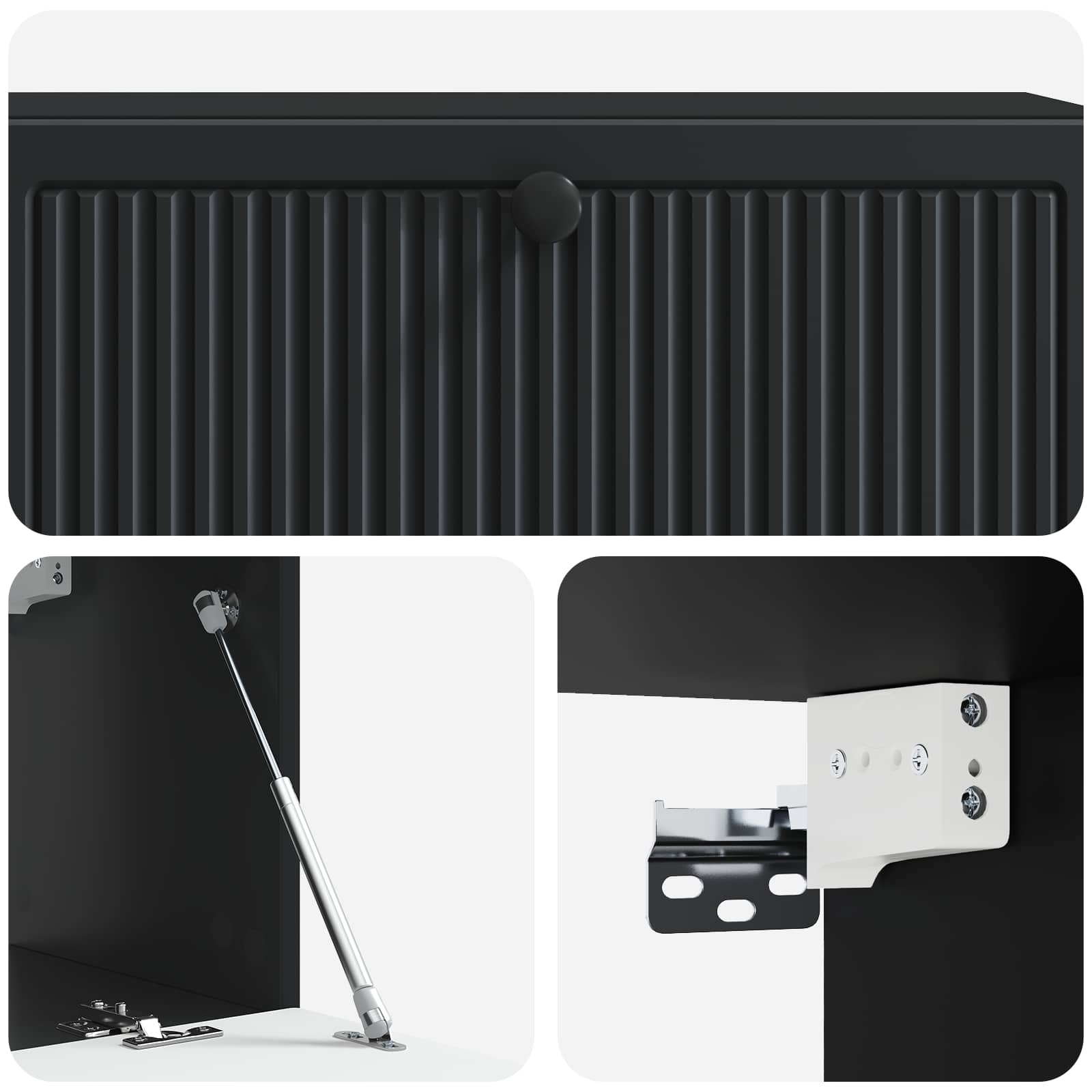 Wandmontierter TV-Schrank Schwarz 98 x 31 x 30 cm Holzwerkstoff