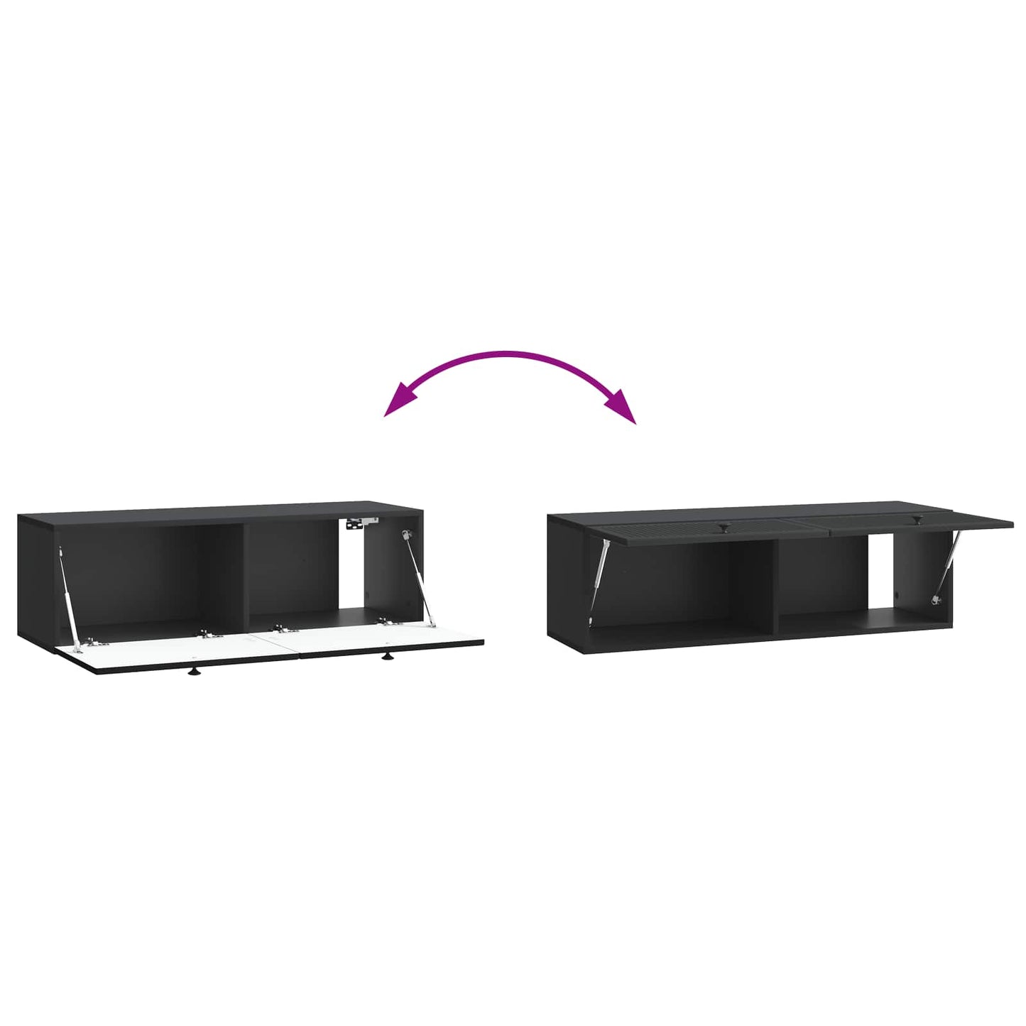 Wandmontierter TV-Schrank Schwarz 98 x 31 x 30 cm Holzwerkstoff