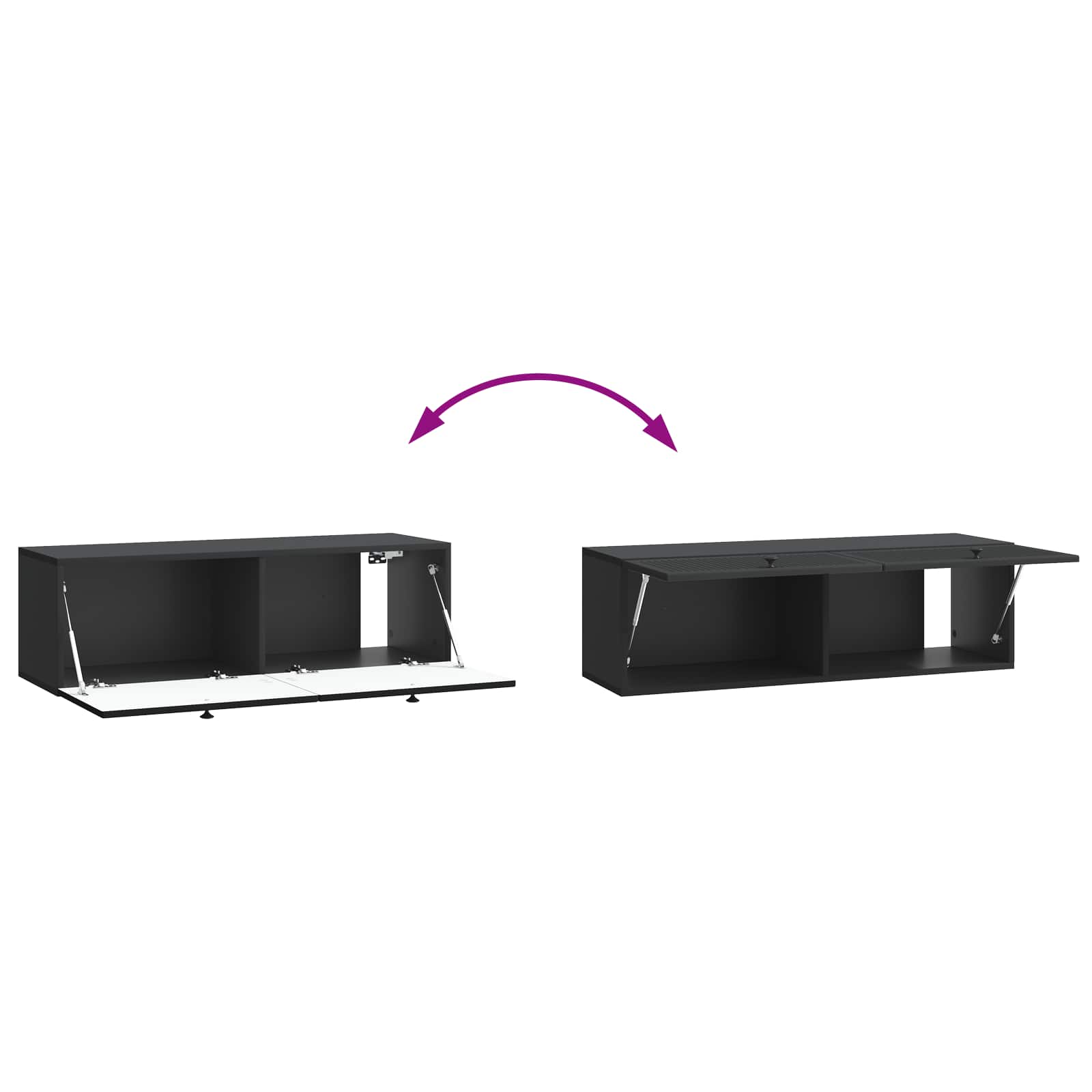 Wandmontierter TV-Schrank Schwarz 98 x 31 x 30 cm Holzwerkstoff