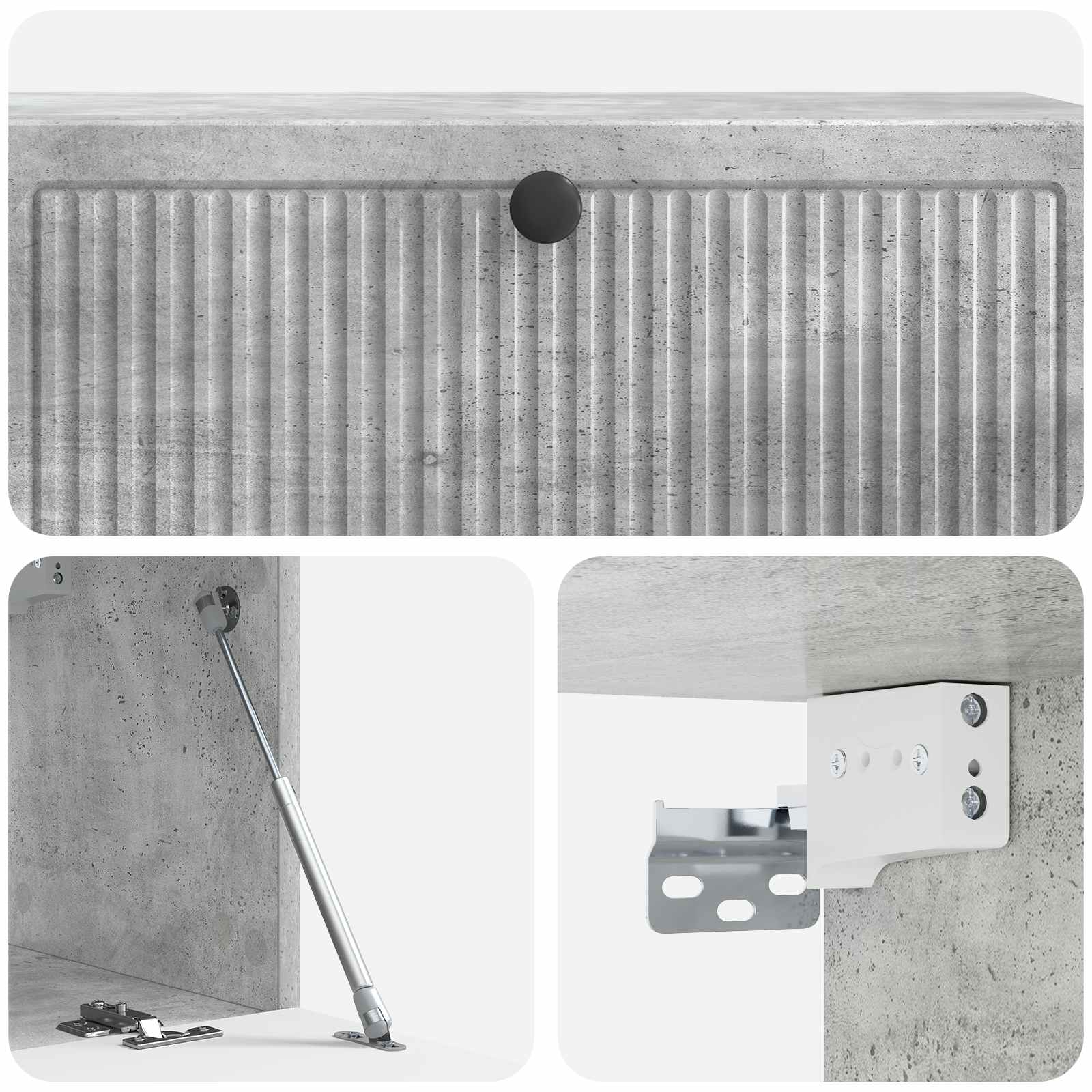 Wandmontierter TV-Schrank Betongrau 98 x 31 x 30 cm