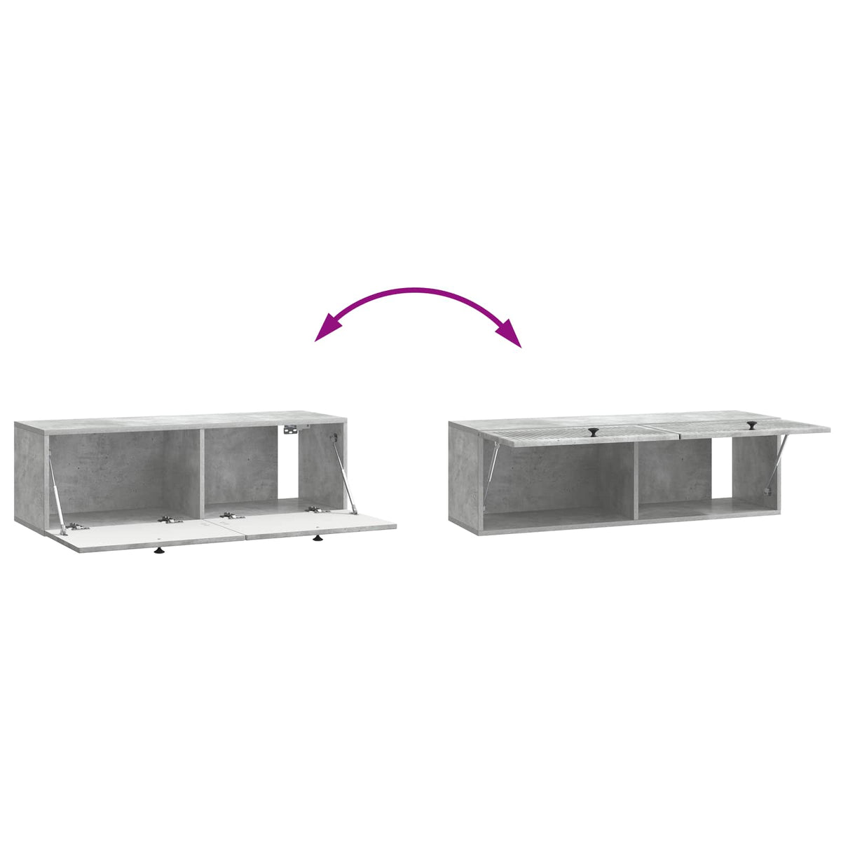Wandmontierter TV-Schrank Betongrau 98 x 31 x 30 cm