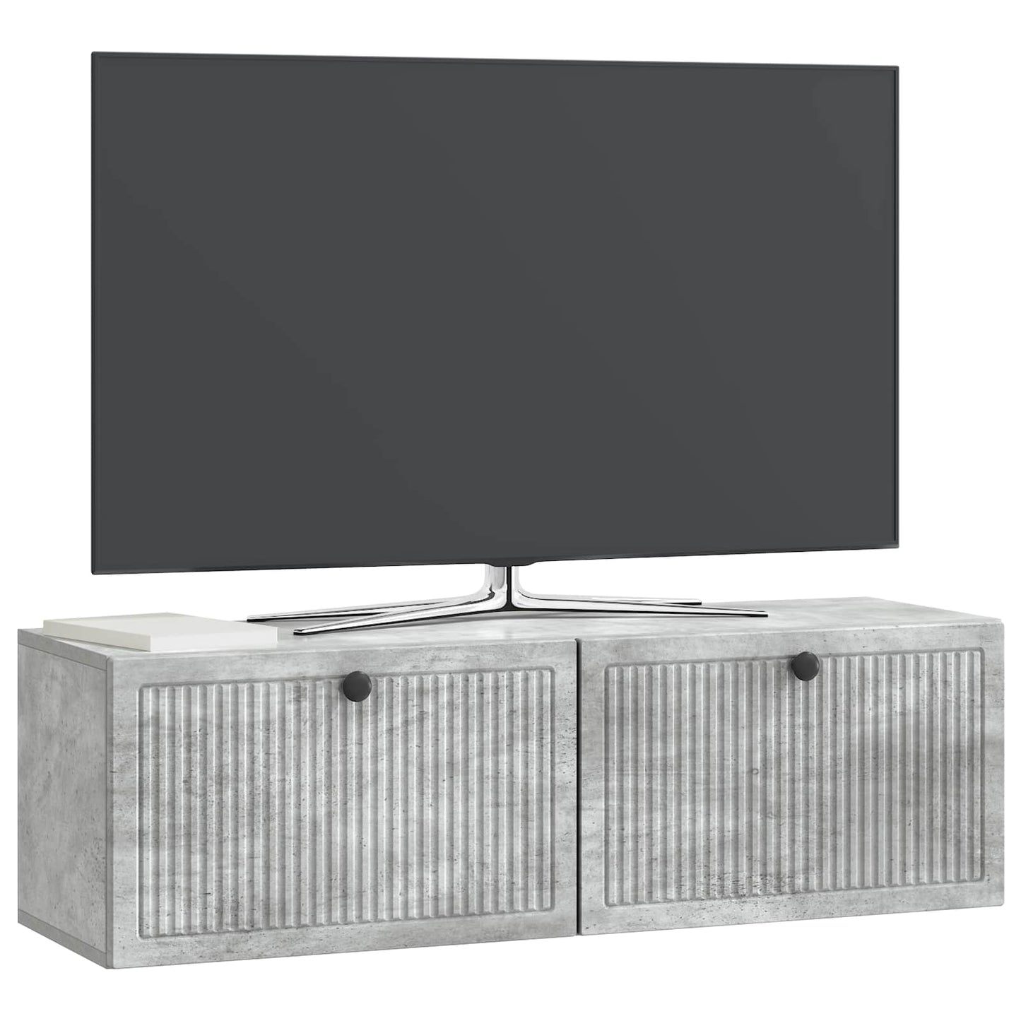 Wandmontierter TV-Schrank Betongrau 98 x 31 x 30 cm