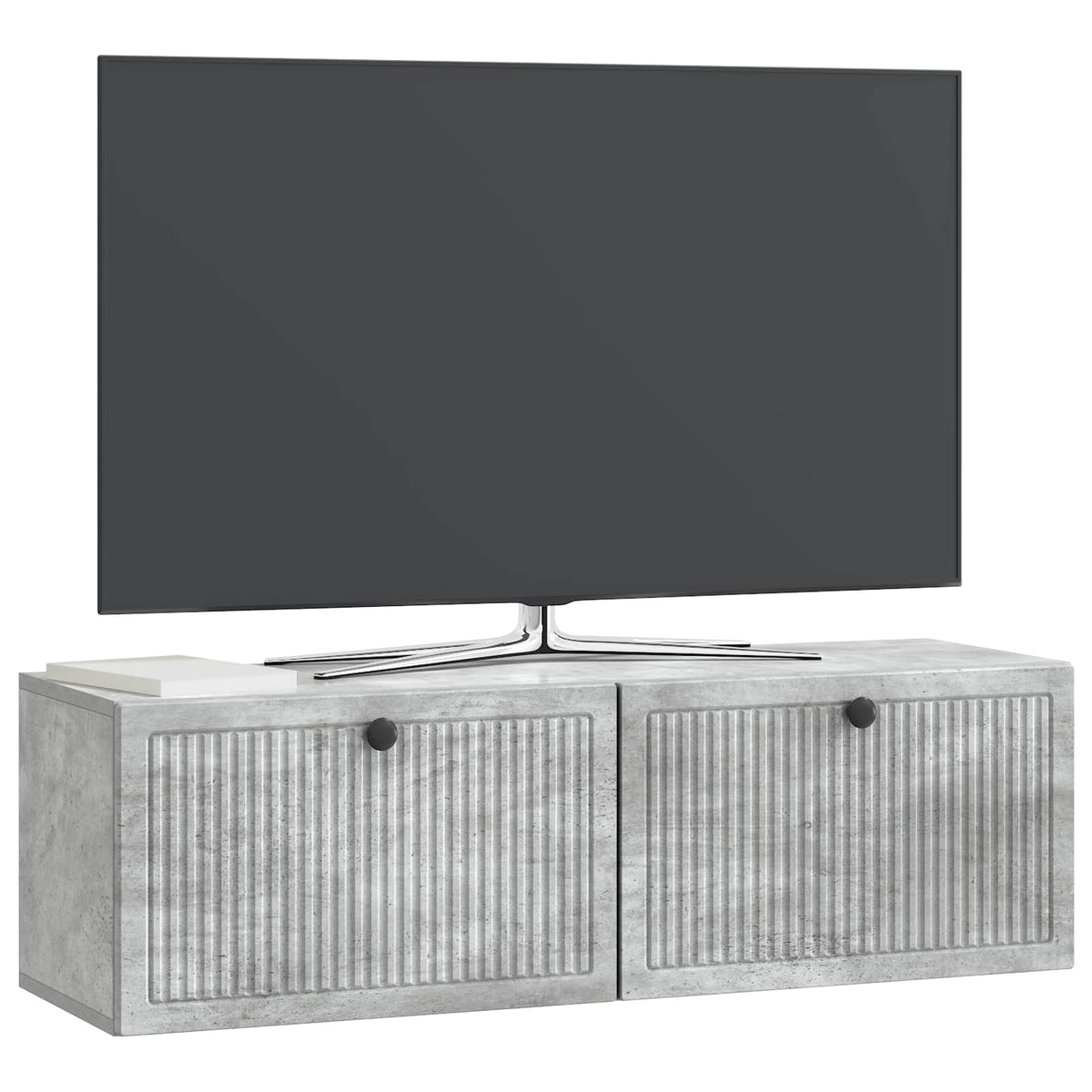 Wandmontierter TV-Schrank Betongrau 98 x 31 x 30 cm