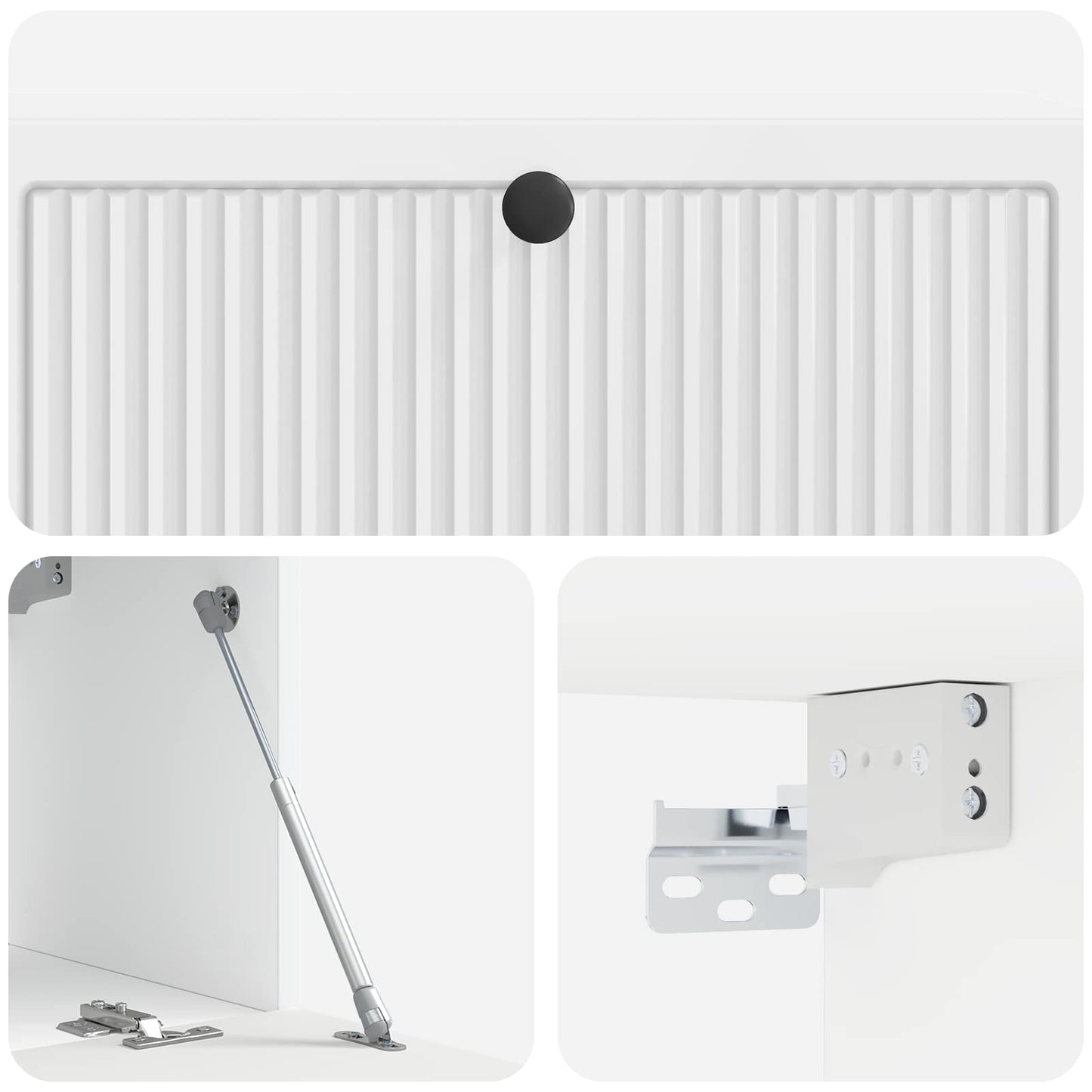Wandmontierter TV-Schrank Hochglanz Weiß 98 x 31 x 30 cm