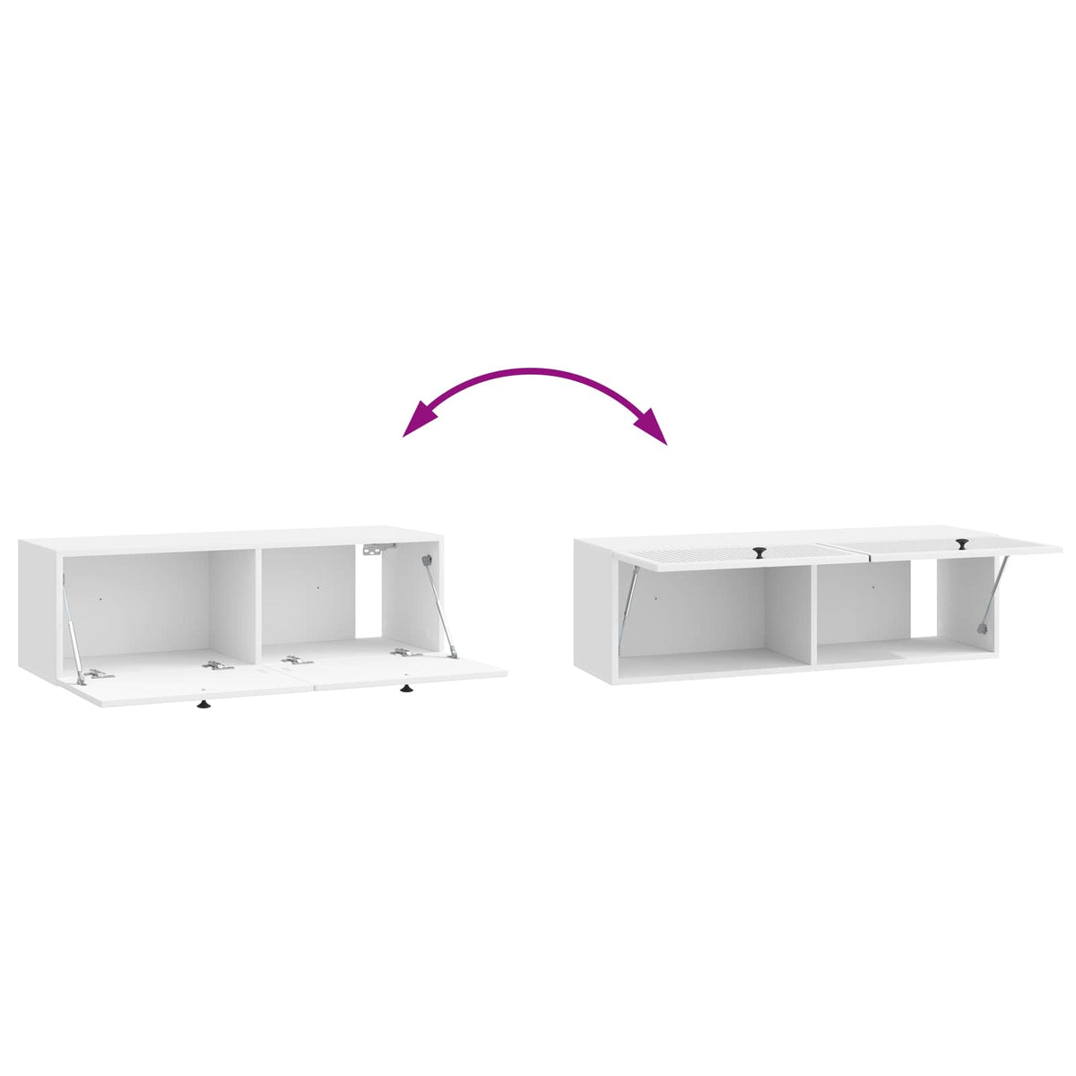 Wandmontierter TV-Schrank Hochglanz Weiß 98 x 31 x 30 cm