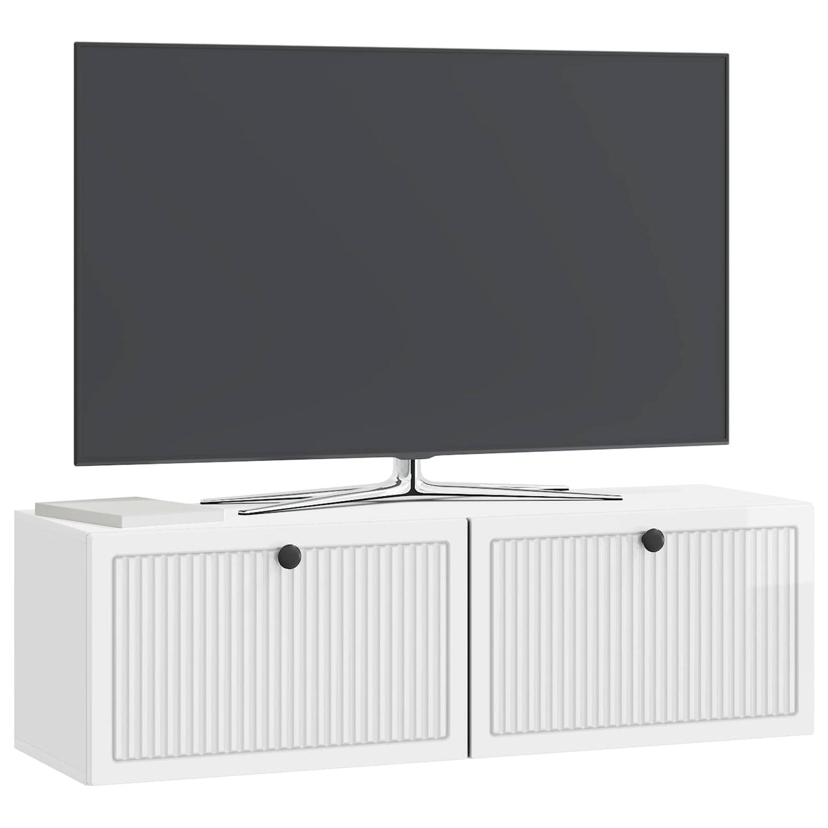 Wandmontierter TV-Schrank Hochglanz Weiß 98 x 31 x 30 cm