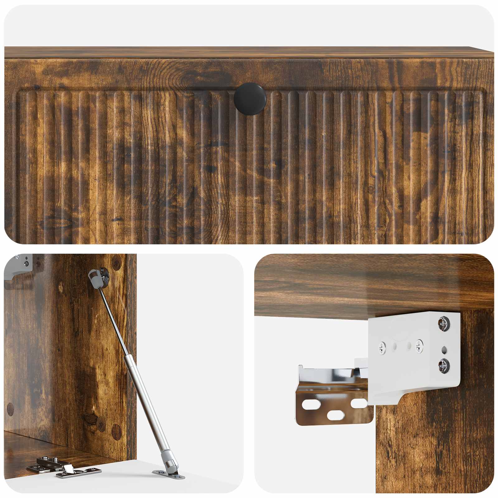 Wandmontierter TV-Schrank Geräucherte Eiche 98 x 31 x 30 cm