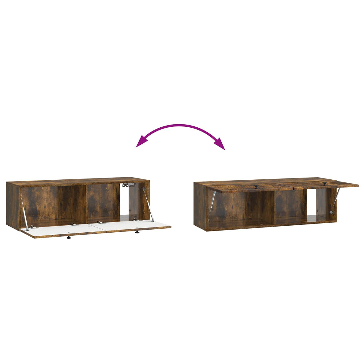 Wandmontierter TV-Schrank Geräucherte Eiche 98 x 31 x 30 cm