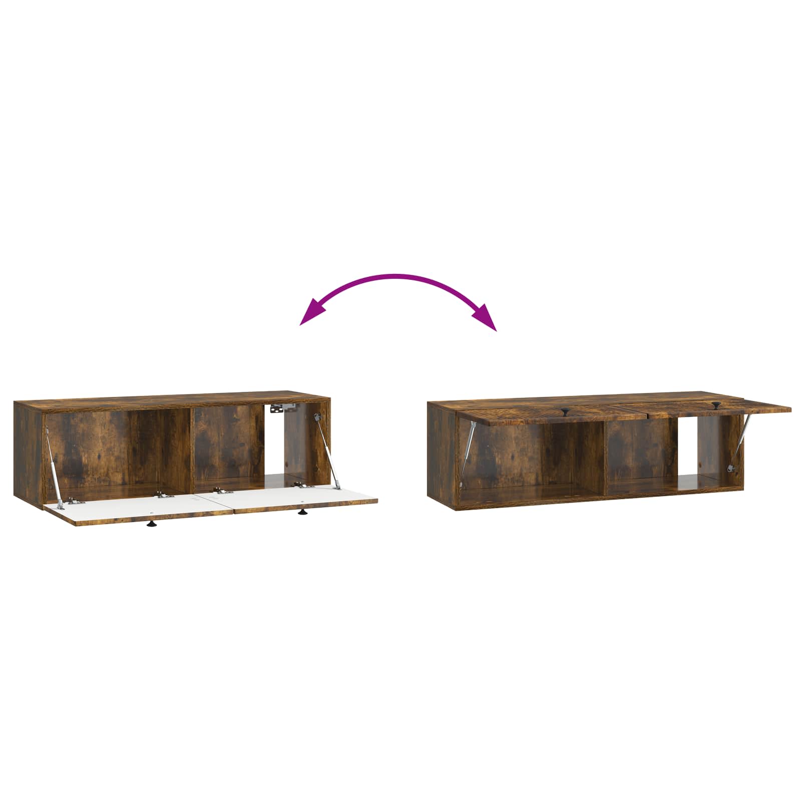 Wandmontierter TV-Schrank Geräucherte Eiche 98 x 31 x 30 cm