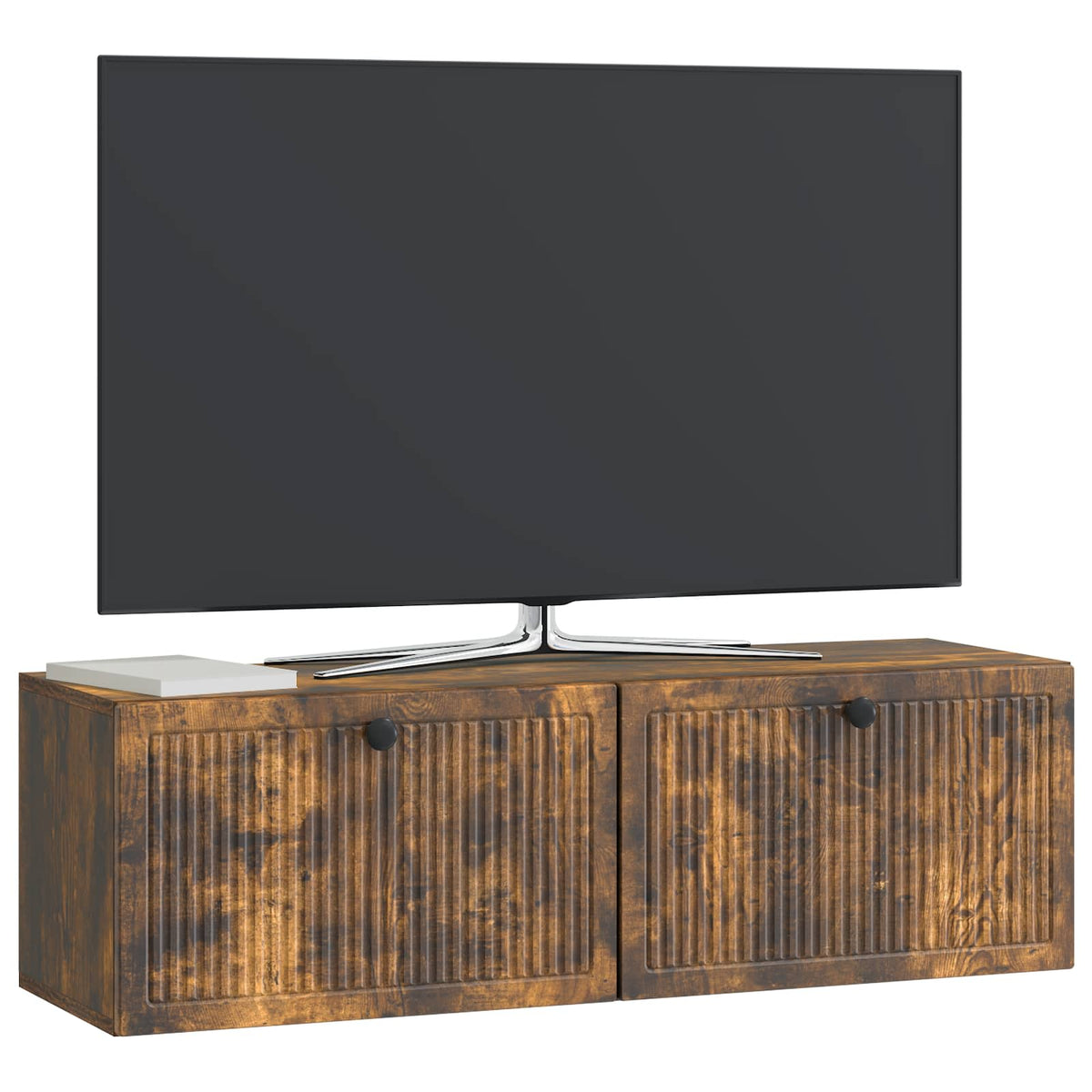 Wandmontierter TV-Schrank Geräucherte Eiche 98 x 31 x 30 cm